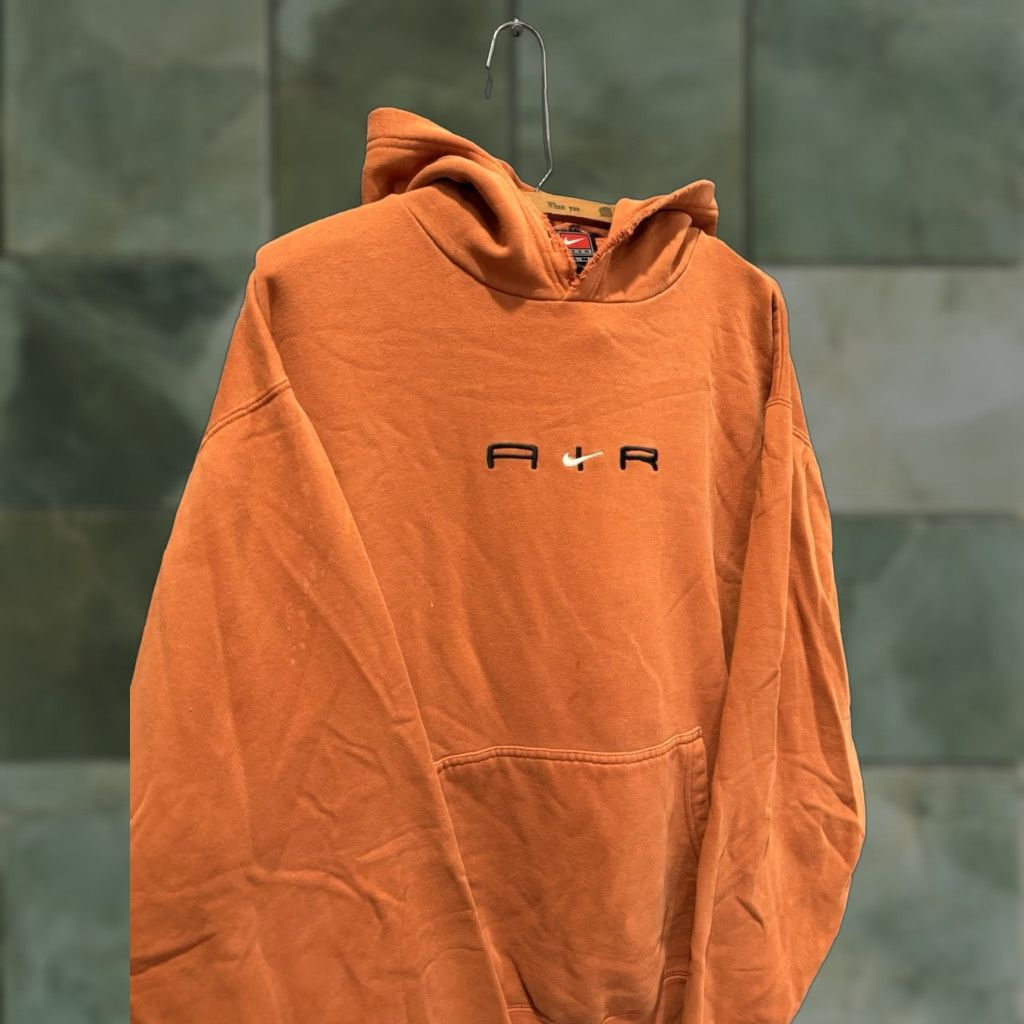 Nike VINTAGE Nike Center Check Swoosh Orange Pullover Hoodie XL Men 90s Size US XL / EU 56 / 4 - 1 Thumbnail