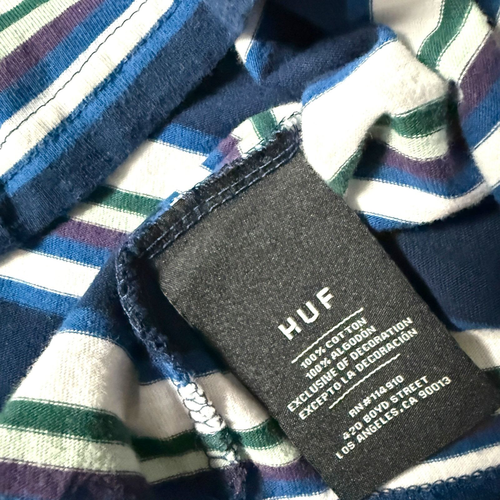 Huf HUF Worldwide Multicolored Striped SS Top Men’s L - Skater Size US L / EU 52-54 / 3 - 12 Thumbnail