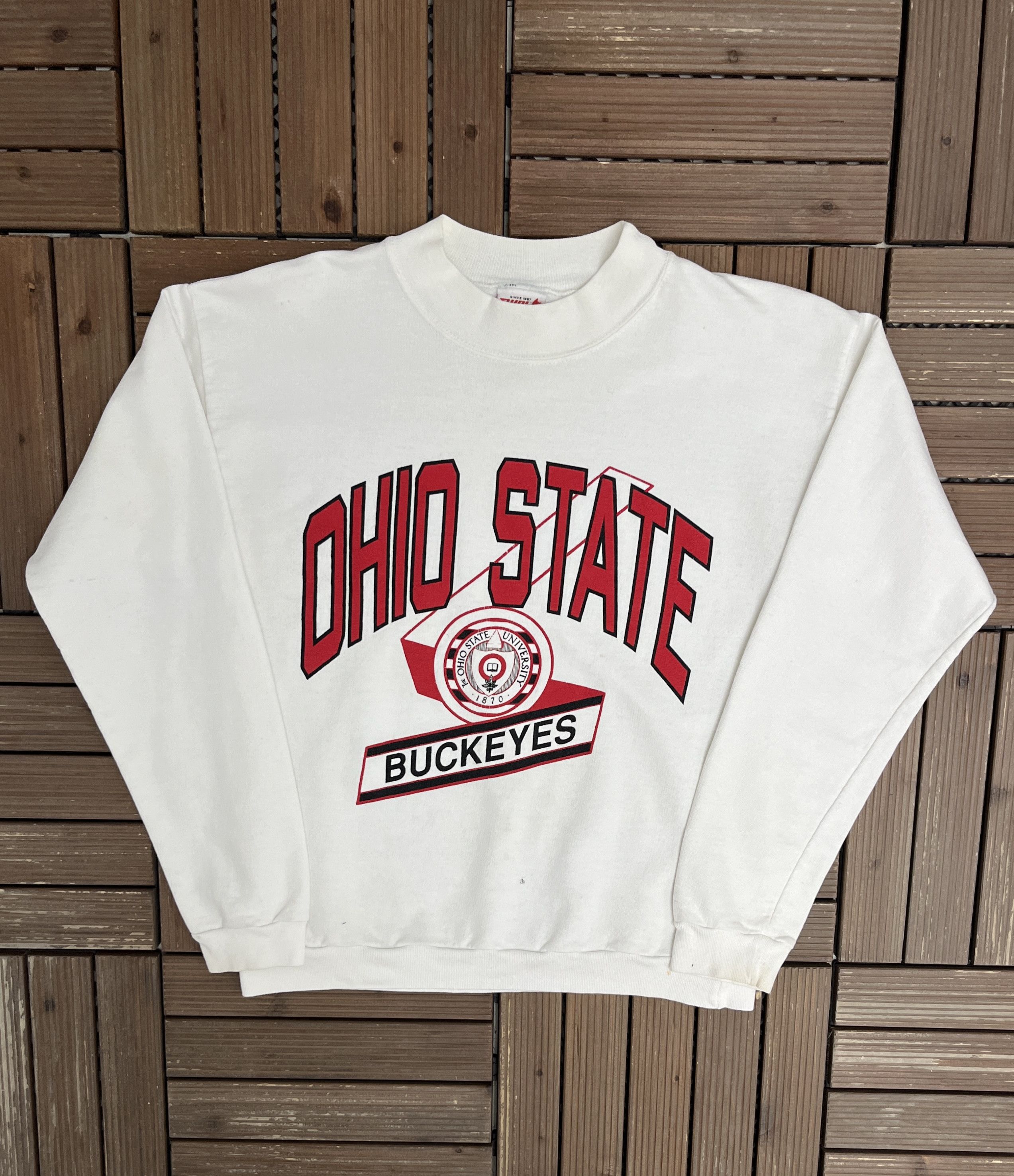 Vintage Ohio State Buckeyes Vintage White Crewneck Sweater Size US M / EU 48-50 / 2 - 1 Thumbnail