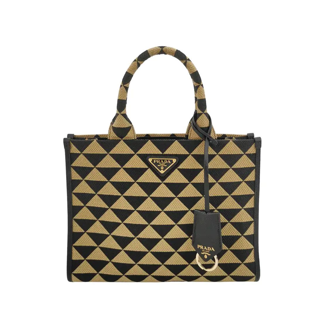 Prada PRADA Symbole brown fabric logo handbag Size ONE SIZE - 1 Thumbnail