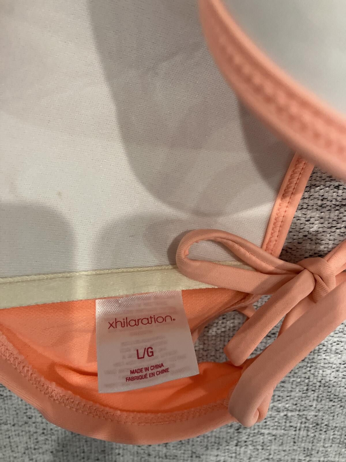 Unknown London Peach Strapless Bandeau Bikini Top with Laser Cut Design Size ONE SIZE - 4 Thumbnail
