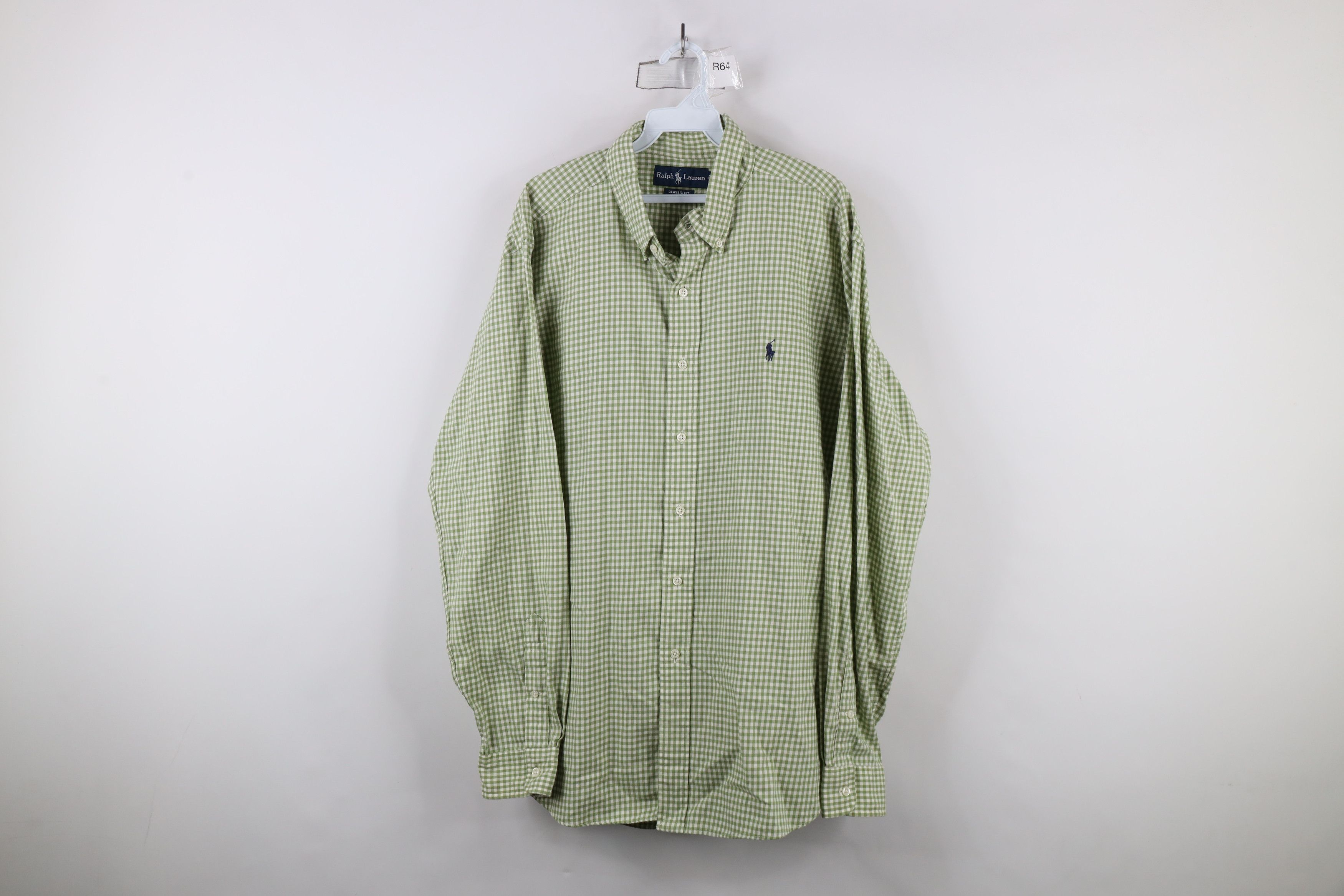 Ralph Lauren × Vintage Vintage 90s Ralph Lauren Flannel Button Down Shirt Green Size US XL / EU 56 / 4 - 1 Thumbnail