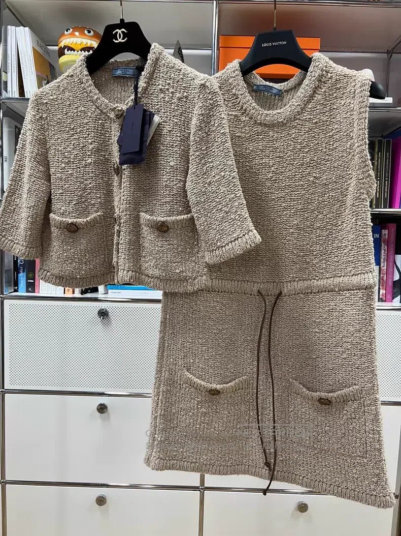 Prada Prada Light brown knitted leather lacing dress Size XS / US 0-2 / IT 36-38 - 8 Thumbnail