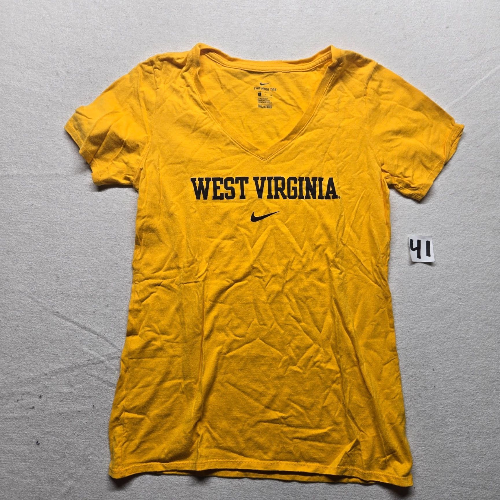 Nike Nike West Virginia University Yellow Short Sleeve T-Shirt Women Small College NCAA Size S / US 4 / IT 40 - 2 Thumbnail