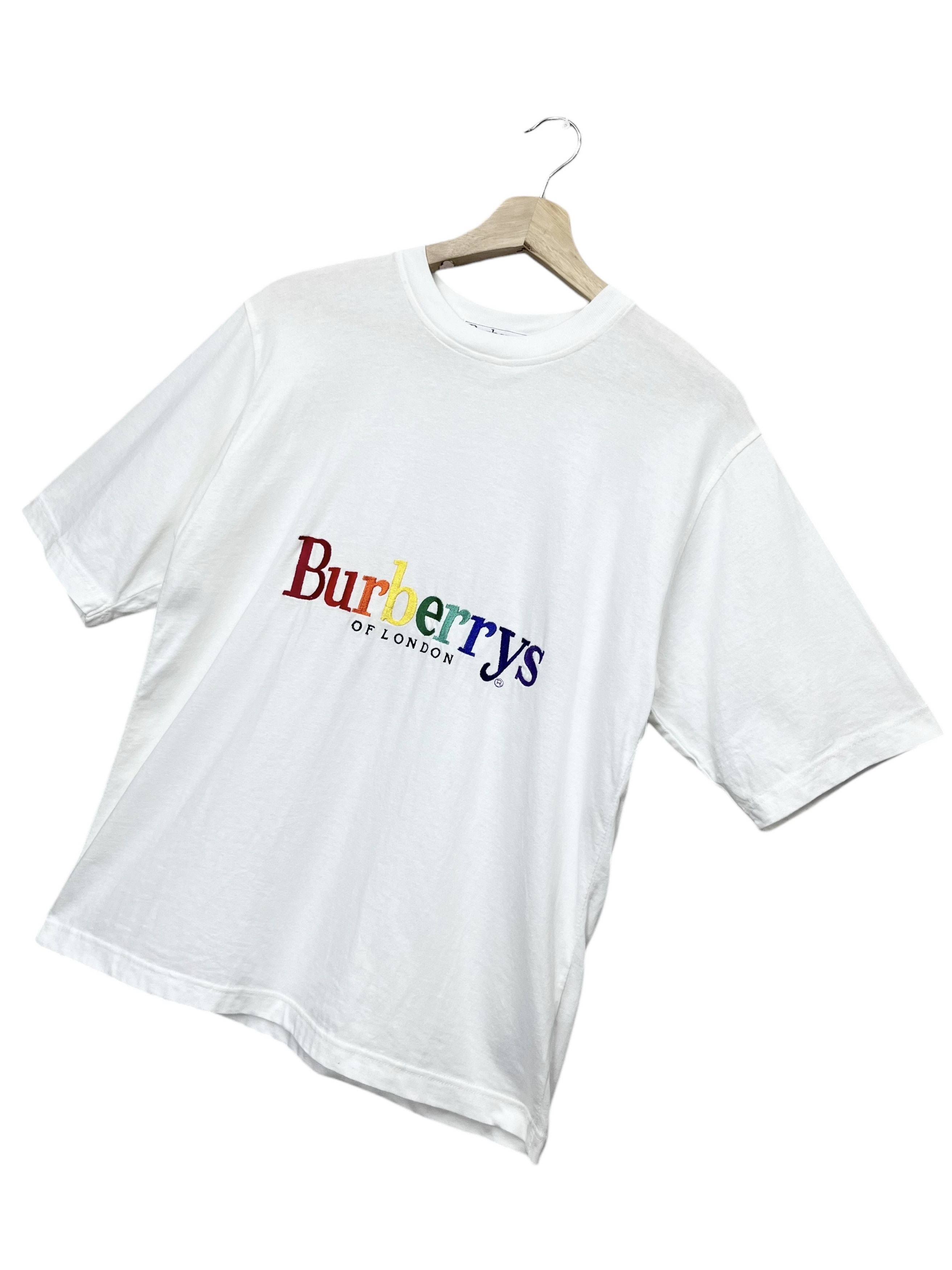 Burberry 🔥Vintage BURBERRYS OF LONDON Embroidery “RAINBOW” Spellout Size S / US 4 / IT 40 - 6 Thumbnail