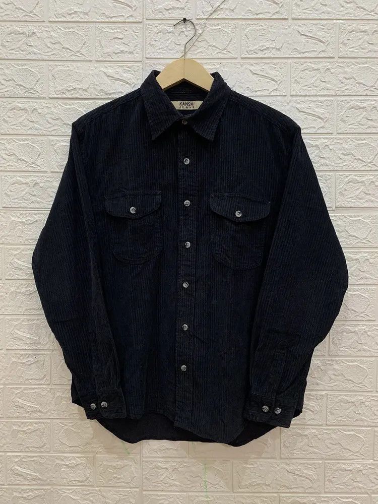 Kansai Yamamoto Vintage kansai jeans double pocket black corduroy shirt Size US M / EU 48-50 / 2 - 1 Thumbnail