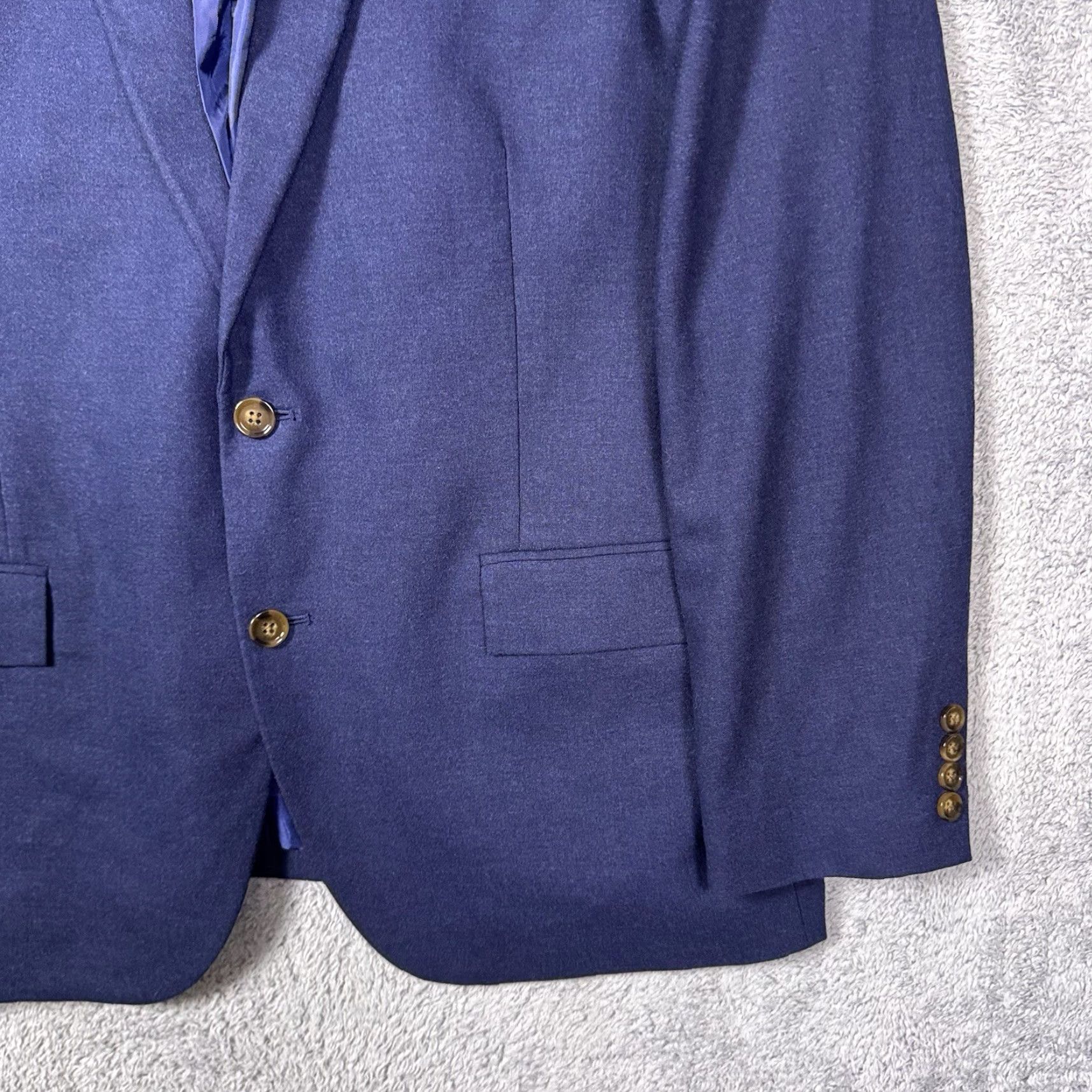 J.Crew J.CREW Thompson Flex Wool Blazer Mens 44R Sport Coat 2 Button Preppy Blazer Jacket Blue Men's Regular Wool Blazer Size 44R - 3 Thumbnail