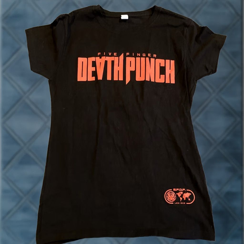 Tultex VINTAGE Five Finger Death Punch USA 2022 Concert Tour T-Shirt Women's XL Black Short Sleeve Round Neck Tultex Classic Women Size XL / US 12-14 / IT 48-50 - 1 Thumbnail