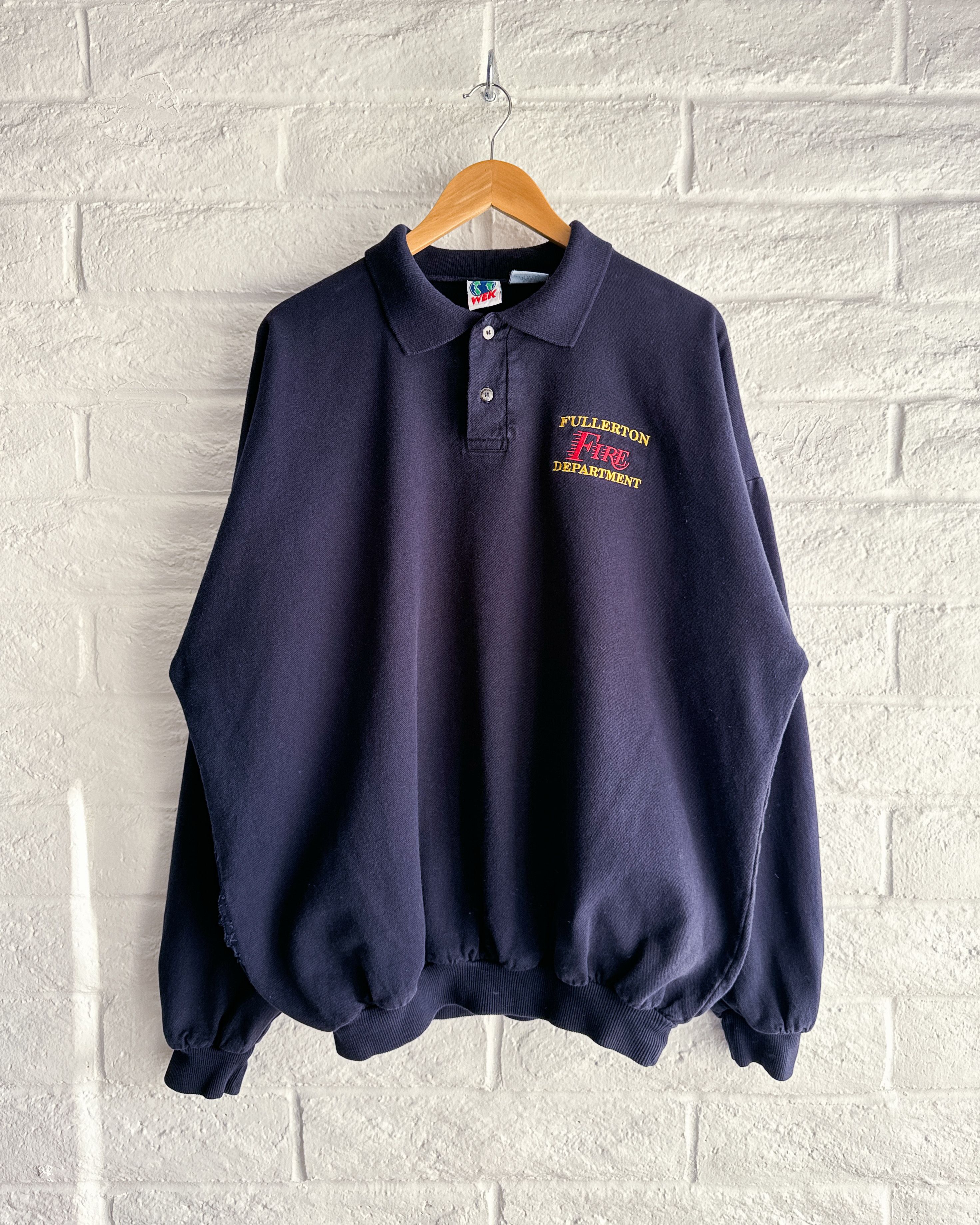 Vintage Vintage 90s Fullerton Fire Department Sweatshirt Navy 2XL Size US XXL / EU 58 / 5 - 1 Thumbnail