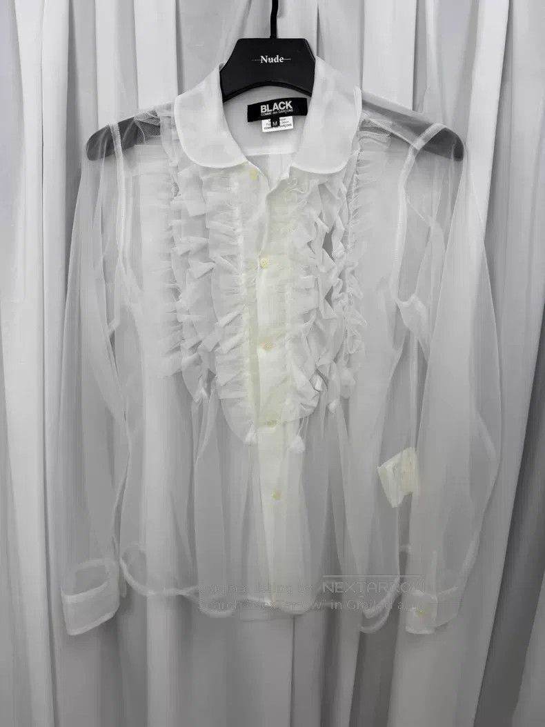 Comme des Garcons Comme Des Garcons Ruffled round neck sheer blouse| Size M / US 6-8 / IT 42-44 - 1 Thumbnail