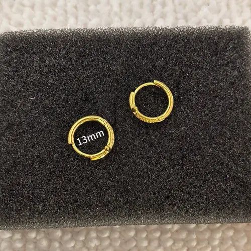 Other 13mm Star Gold Hoop Earrings for Men Women Hip Hop Unisex Size ONE SIZE - 3 Thumbnail