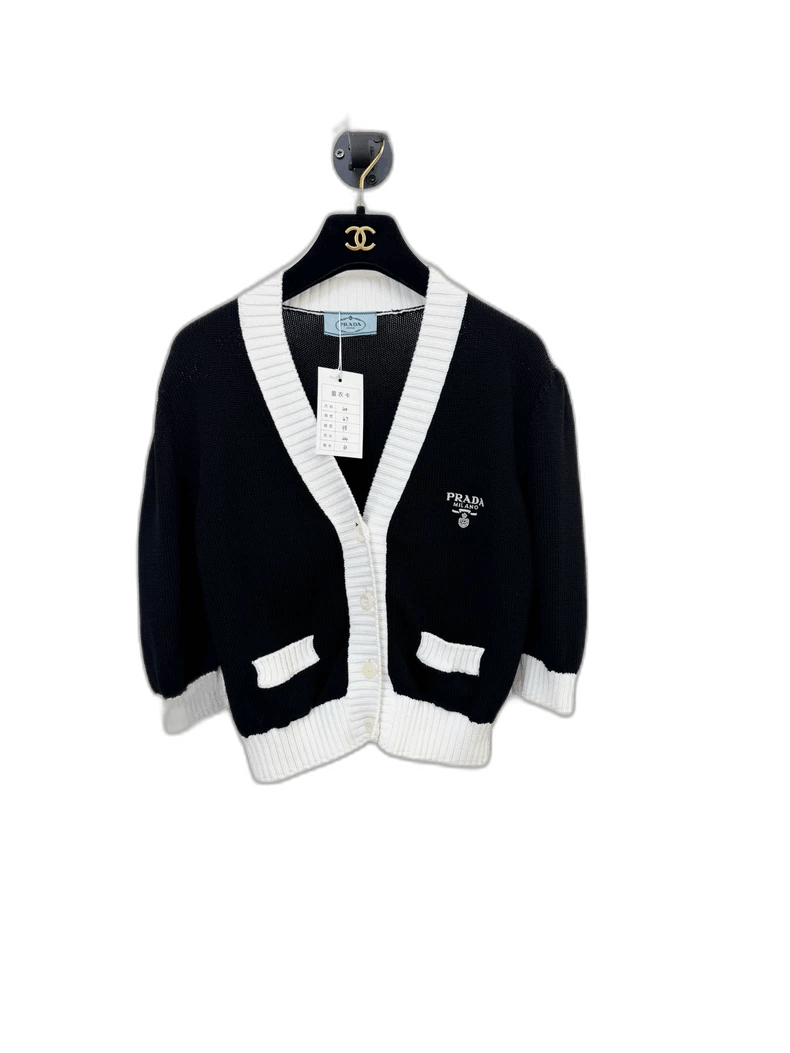 Prada Prada Cardigan with White Trim Size M / US 6-8 / IT 42-44 - 1 Thumbnail