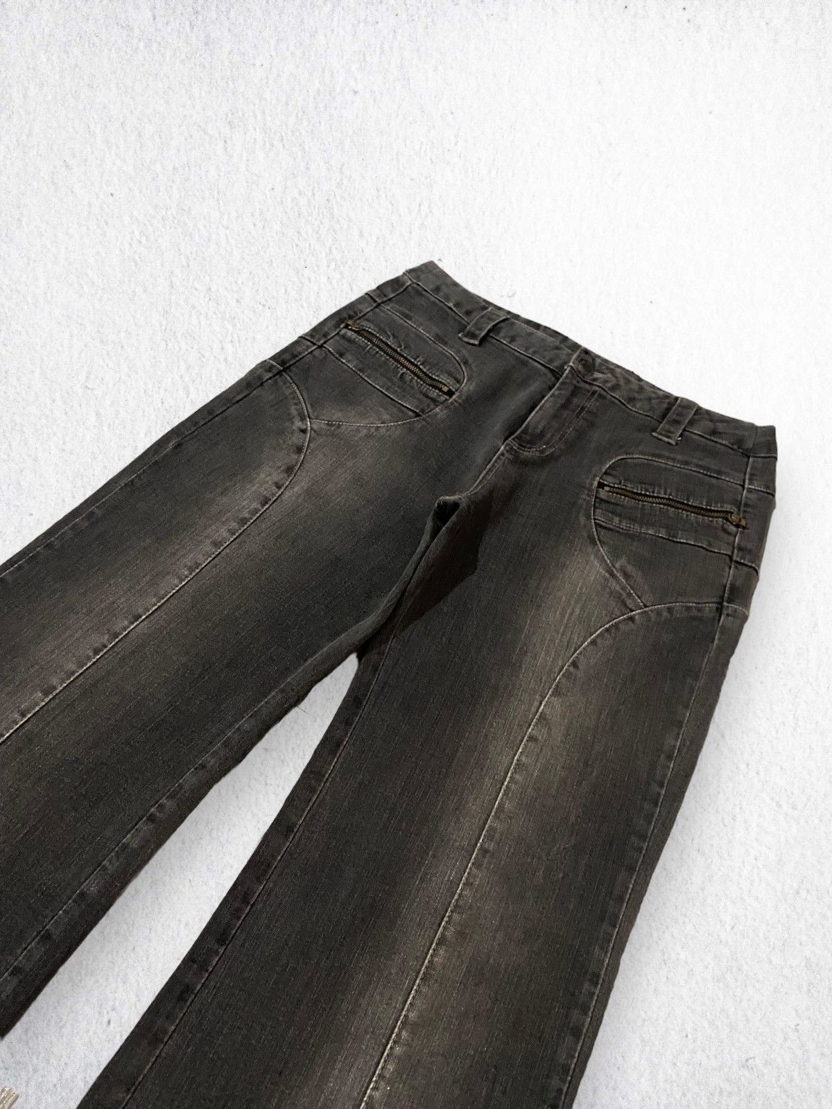 20471120 Vintage Japan Nuovo Pintuck Creased Flare Jeans Size US 30 / EU 46 - 3 Thumbnail