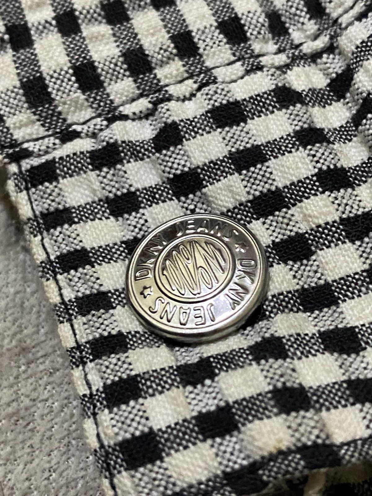 DKNY × Donna Karan × Vintage VINTAGE 90s DKNY CROPPED PLAID JACKET Size M / US 6-8 / IT 42-44 - 6 Thumbnail
