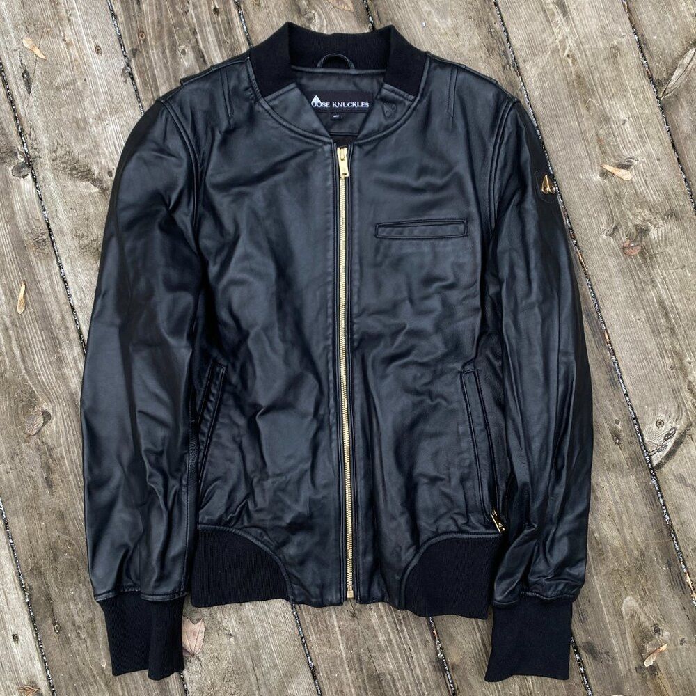 Moose Knuckles Moose Knuckles Leather Biker Jacket Black Medium Designer M Size US XS / EU 42 / 0 - 3 Thumbnail