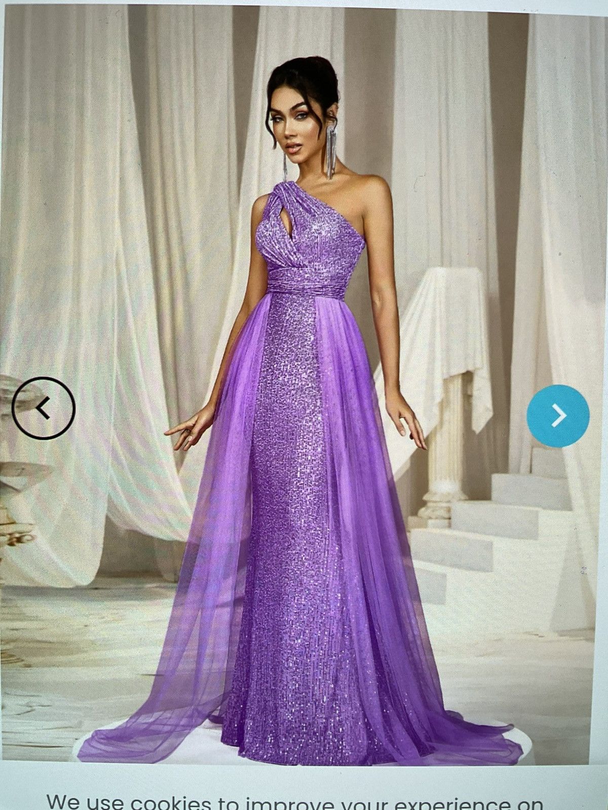 Other Elegant purple one shoulder evening gown w/ mesh overly Size 3XL / US 20-22 - 3 Thumbnail