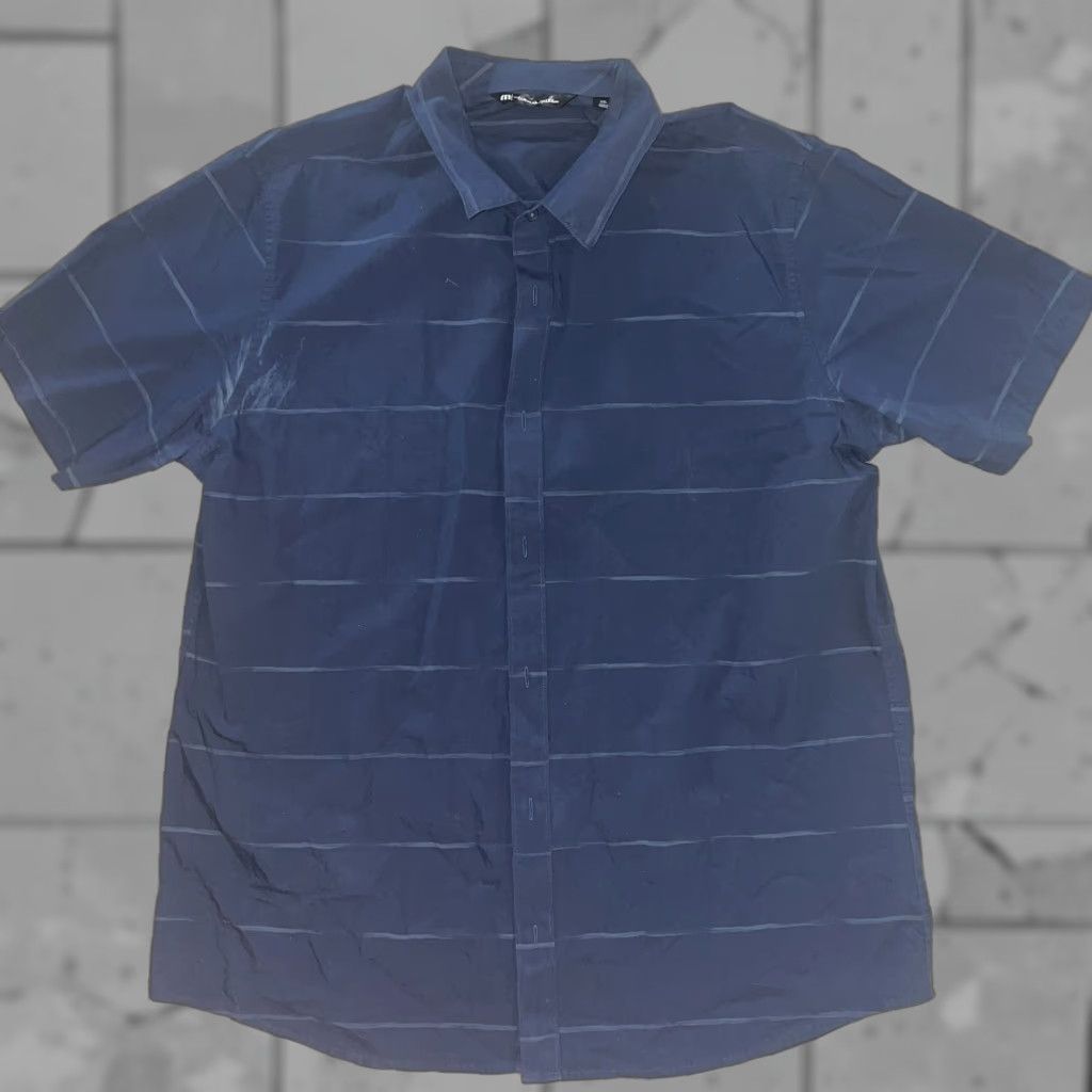TravisMathew Travis Mathew Mens Black Short Sleeve Button-Down XXL Button Up Shirt Size US 39 - 1 Thumbnail