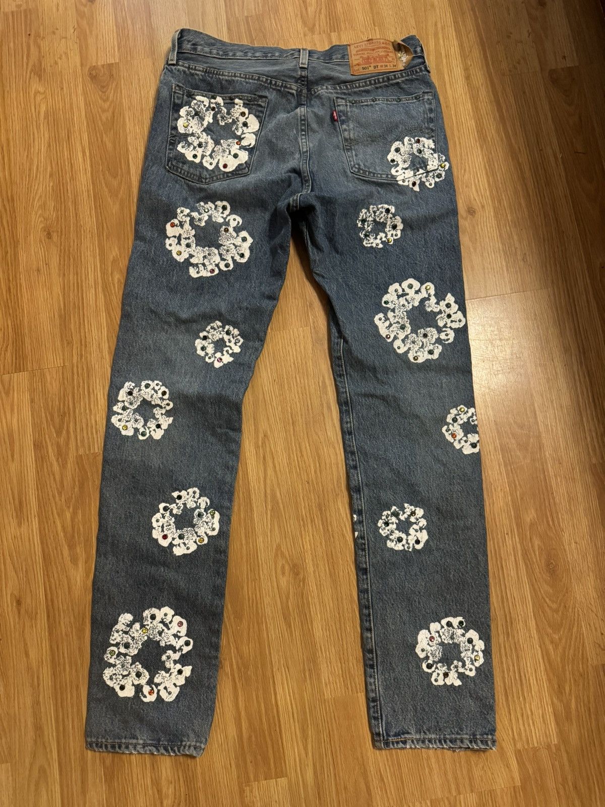 DENIM TEARS Levis x Denim Tears Rhinestone Denim 501 34x34 Size US 34 / EU 50 - 2 Thumbnail
