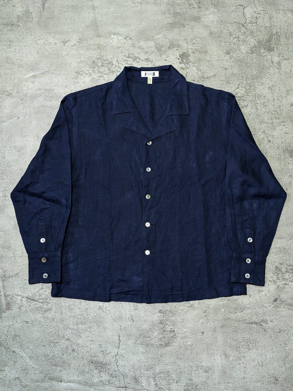 Issey Miyake 80s Issey Miyake Open Colar Linen Shirt Fit S-M Size US S / EU 44-46 / 1 - 1 Thumbnail