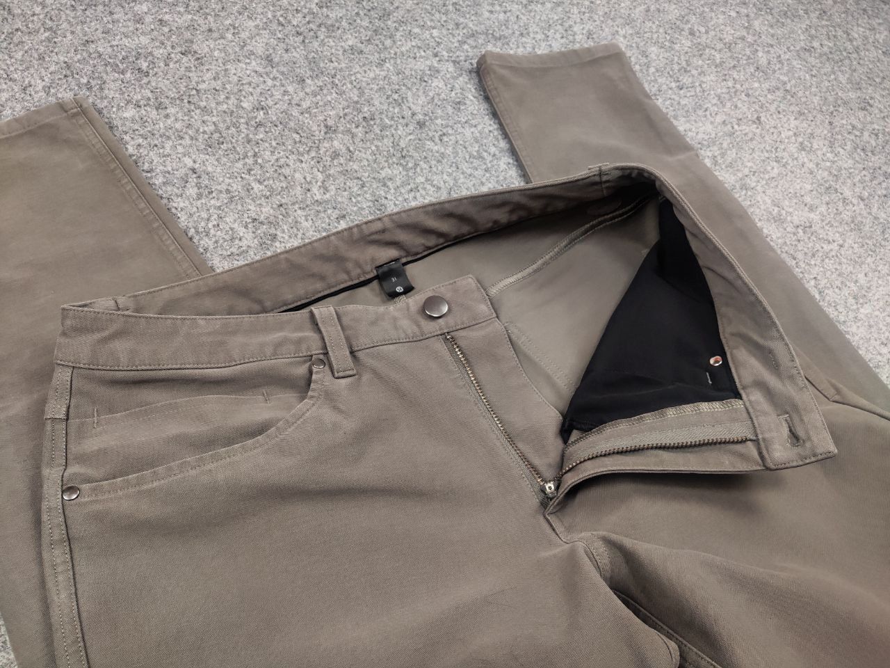 Lululemon Lululemon Design canvas mens beige Trouser Pants Size US 31 - 10 Thumbnail