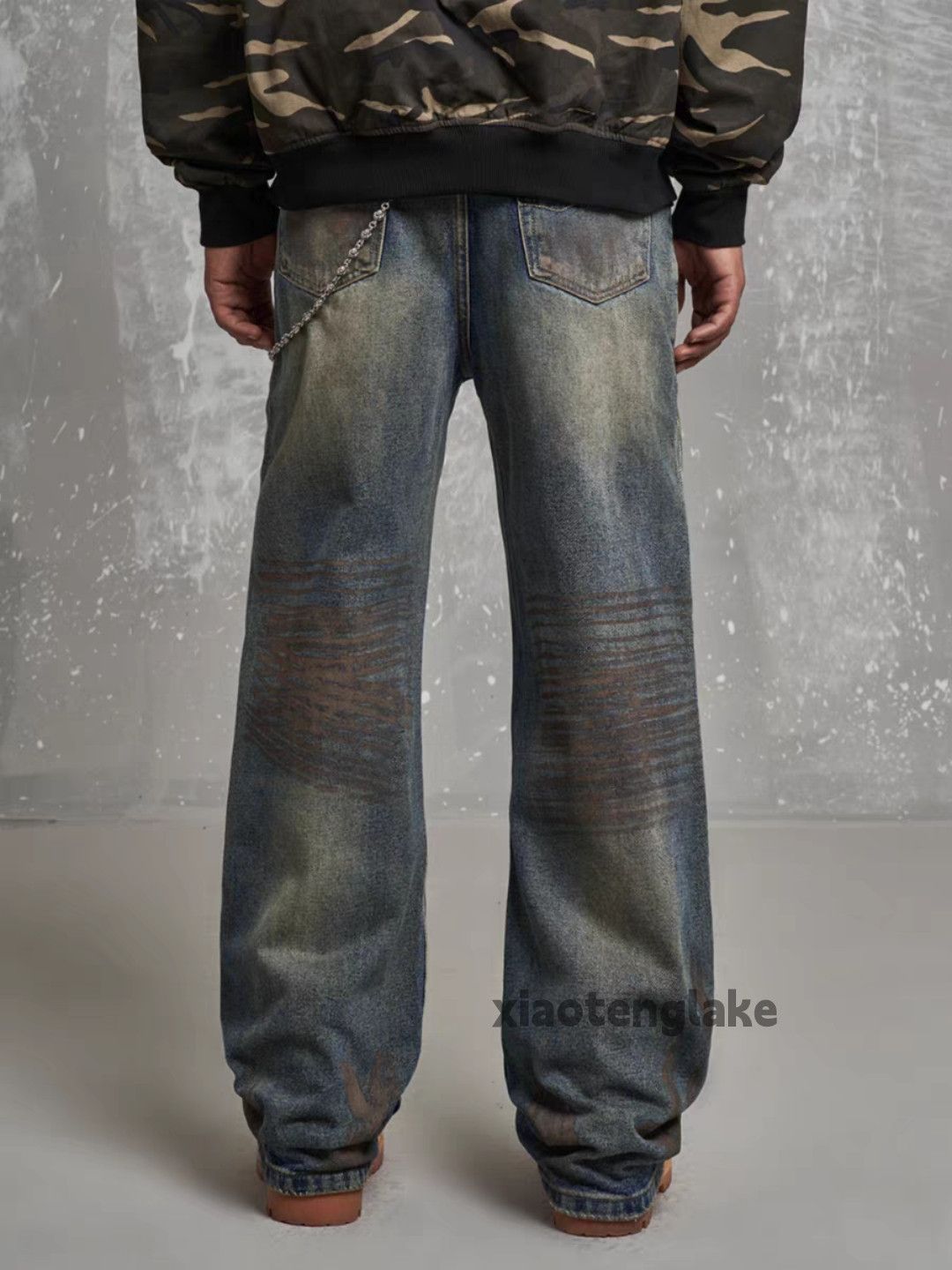Jean × Vintage washed faded stain grunge rusty loose baggy jeans Size US 32 / EU 48 - 2 Thumbnail