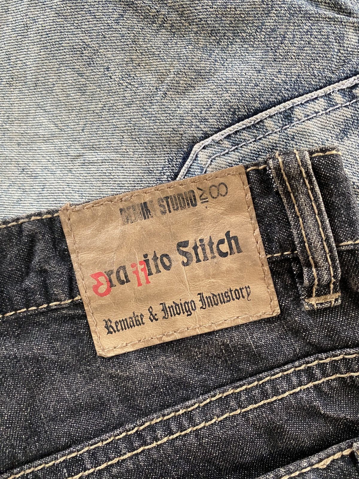 Japanese Brand × Seditionaries Vintage Japanese Graffito Stitch Double Waist Design Denim Size US 31 - 13 Thumbnail