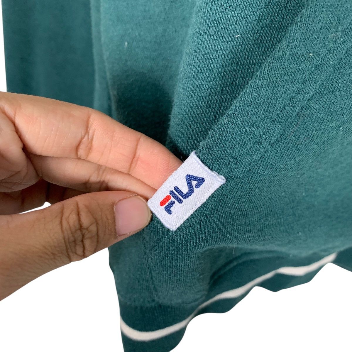Fila FILA Big Logo Pullover Green Hoodie Sweatshirt #1771-C78 Size US S / EU 44-46 / 1 - 13 Thumbnail