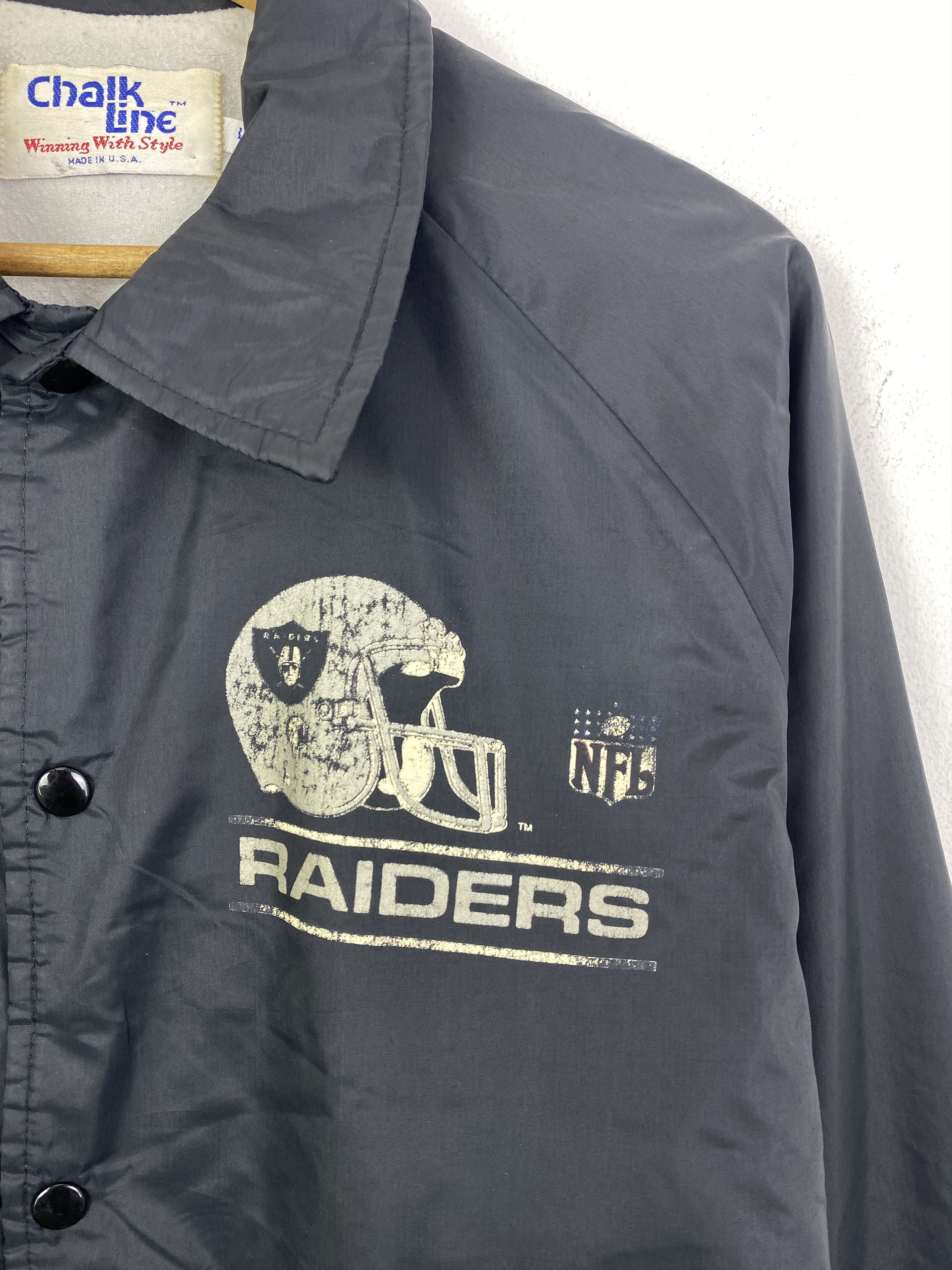 NFL Vintage 90s Raiders Los Angeles Coach Jacket J0089 Size US L / EU 52-54 / 3 - 8 Thumbnail
