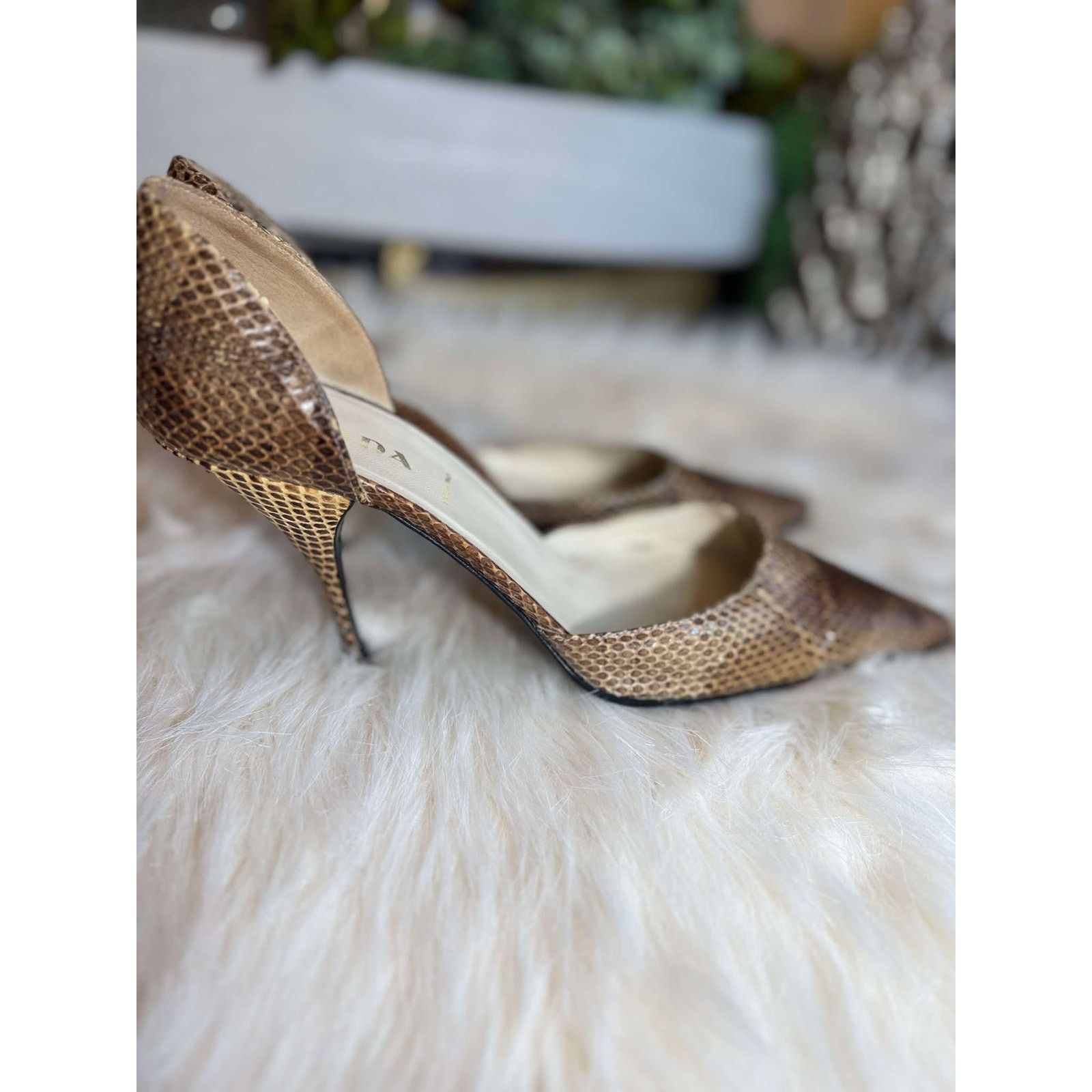 Prada Authentic Prada Classic Snakeskin Heels Size US 8 / IT 38 - 5 Thumbnail