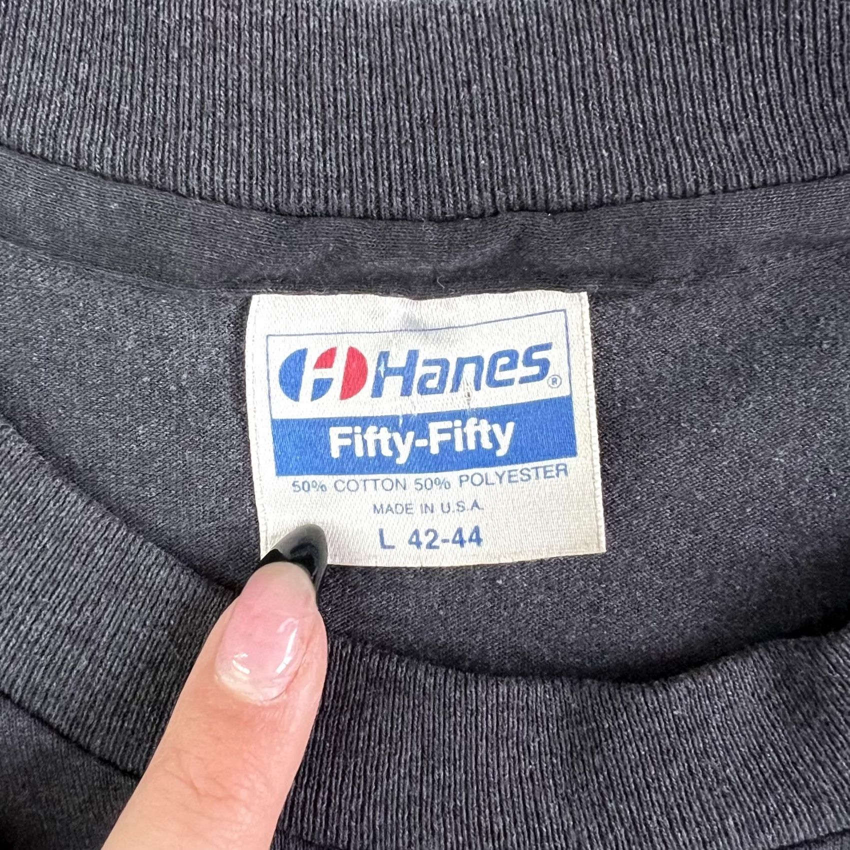 Hanes Vintage Hanes Dragoons Shirt Military 80s Large Gray Mens Size US L / EU 52-54 / 3 - 5 Thumbnail
