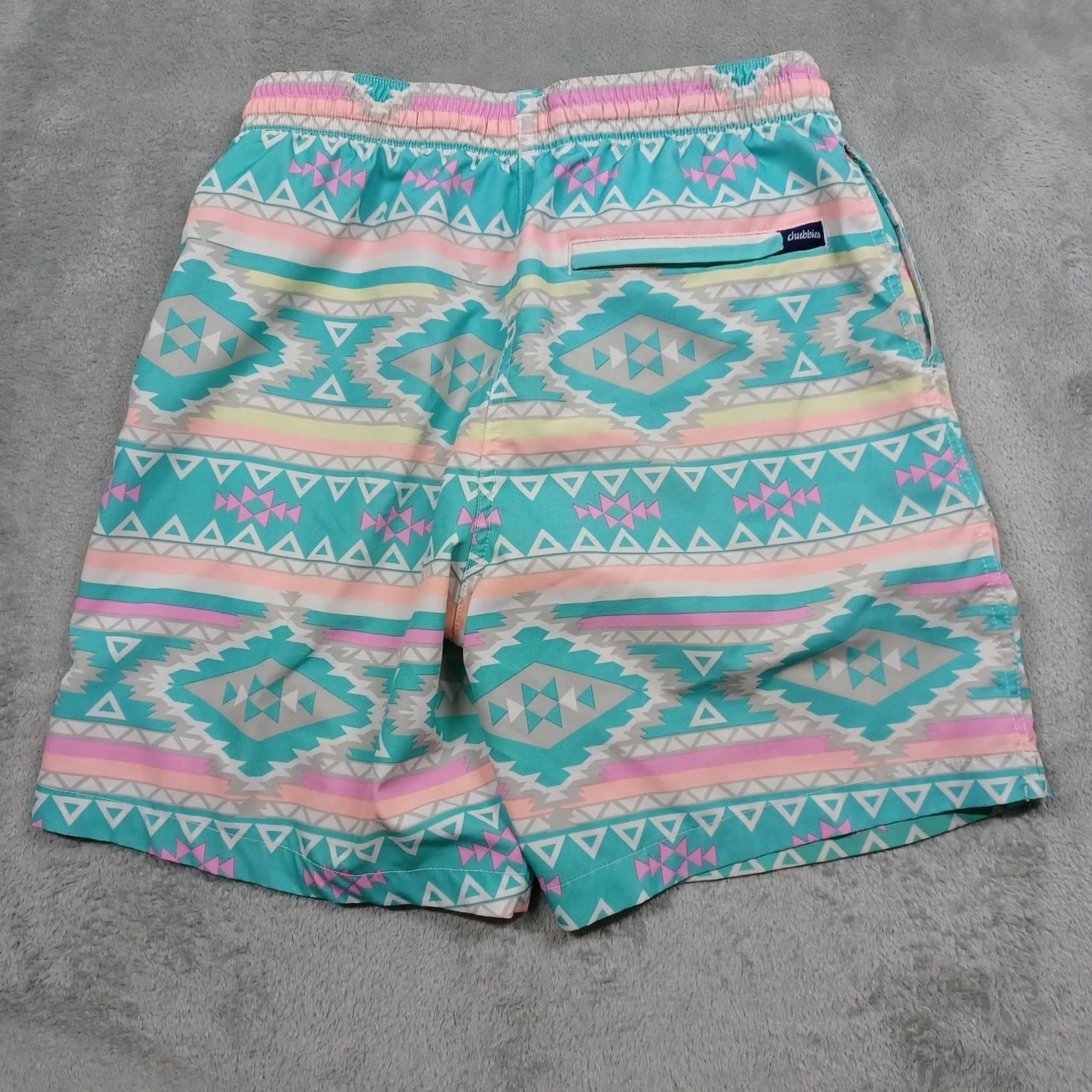 Chubbies Chubbies Swim Trunks Mens Small Blue Aztec Drawstring Preppy Size ONE SIZE - 3 Thumbnail