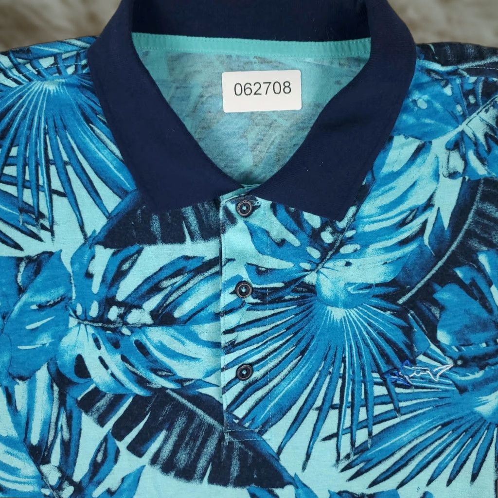 Vintage Attack Life Greg Norman Polo Shirt Mens XL Blue Floral Print Golf Casual Size US XL / EU 56 / 4 - 1 Thumbnail