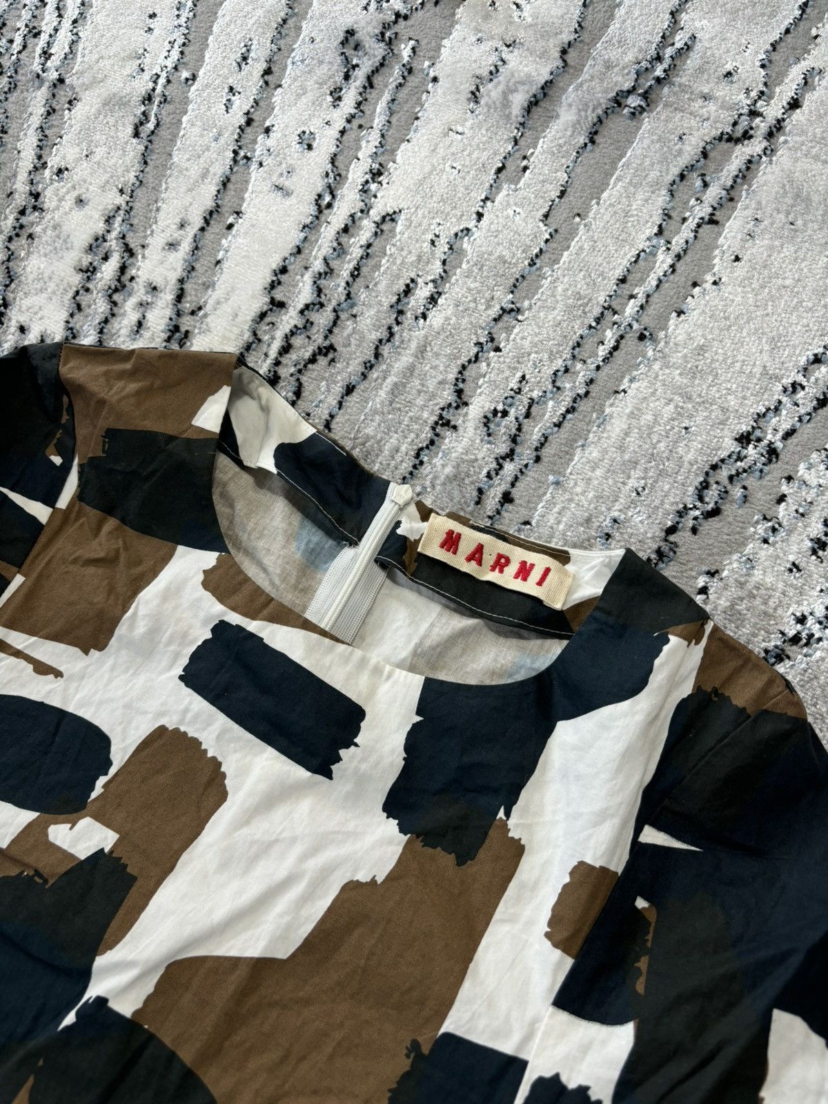 Designer Marni Multi Color Dress Paint Pattern Y2k Made in Italy Size S / US 4 / IT 40 - 2 Thumbnail