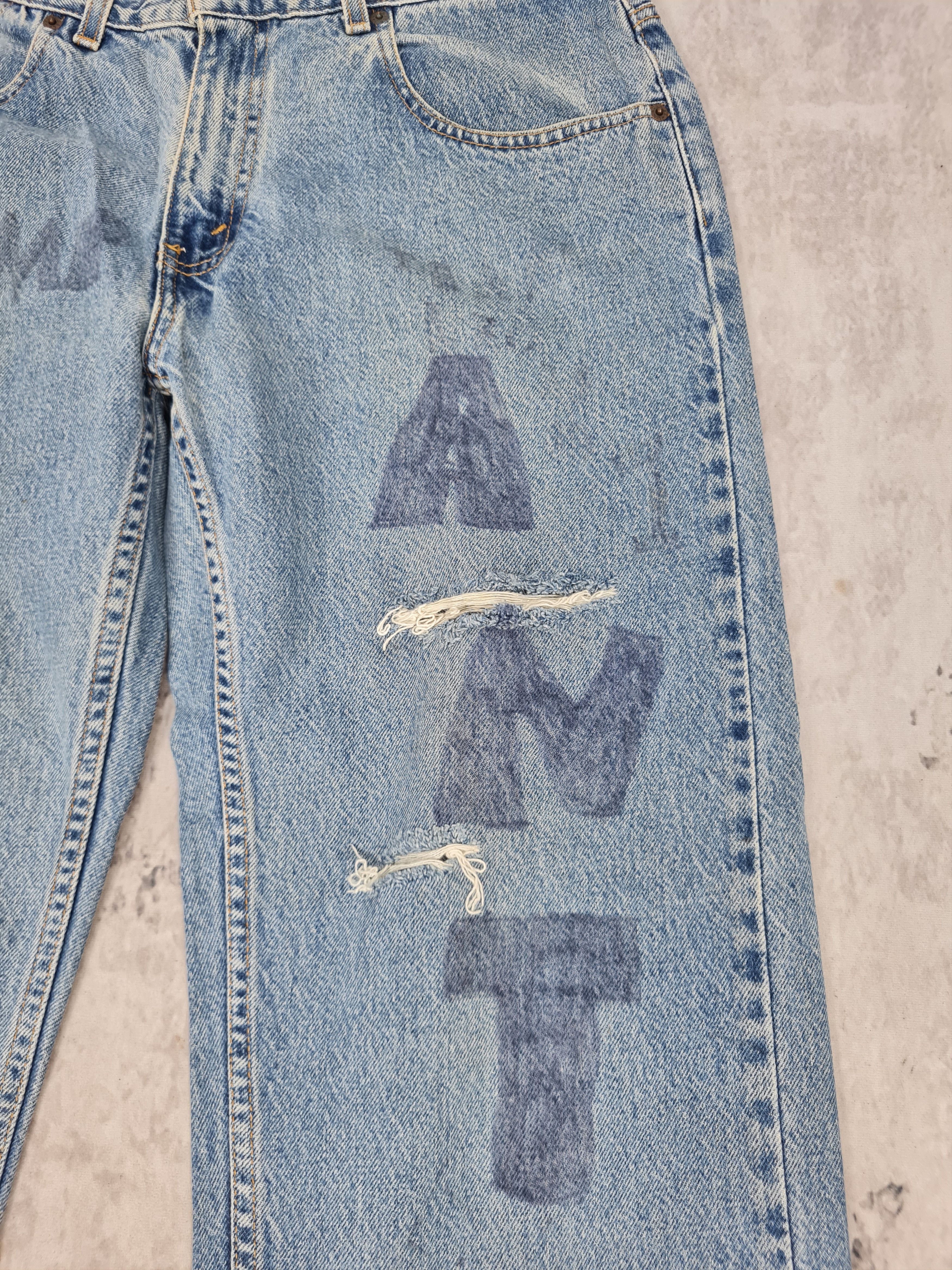 Levi's Vtg LEVIS 569 Straight Cut Ripped Cropped L0372 Size 34X26.5 Size US 34 / EU 50 - 7 Thumbnail