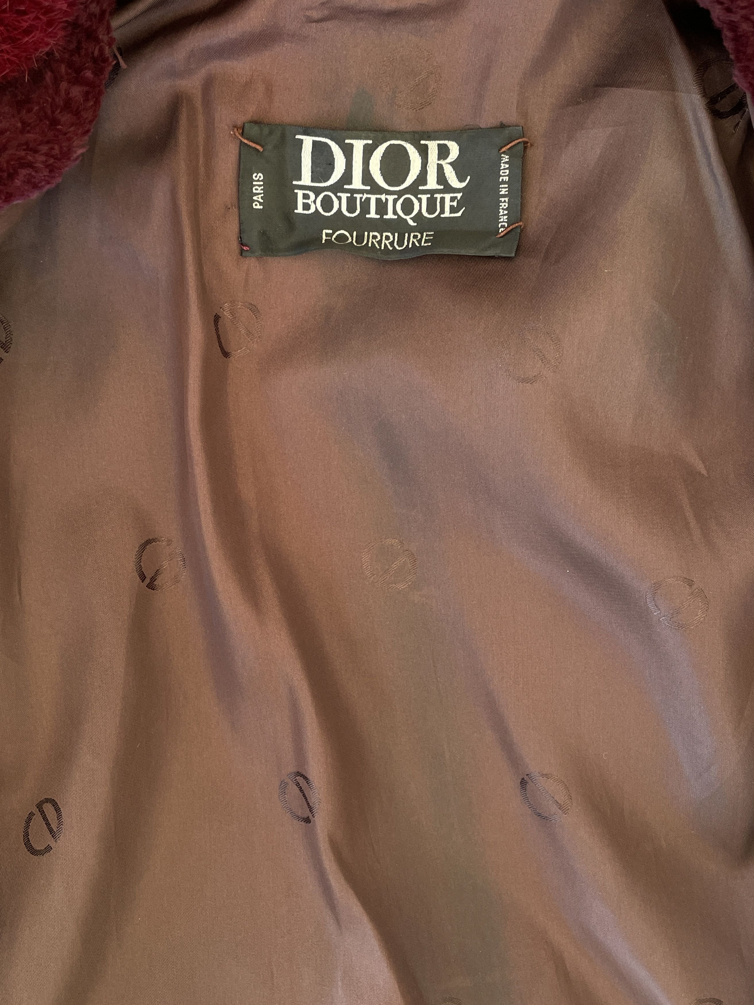 Dior burgundy fur coat Size S / US 4 / IT 40 - 7 Thumbnail