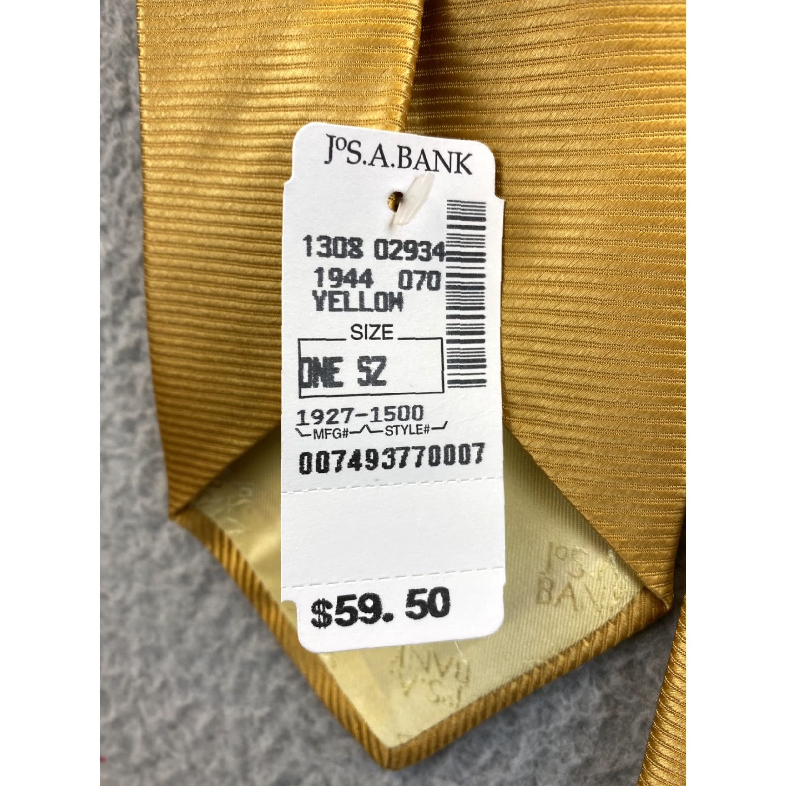 Jos. A. Bank Jos. A. Bank Men's Silk Tie - Yellow Geometric Pattern, Gold, 58.5" Retail 9 Size ONE SIZE - 5 Thumbnail