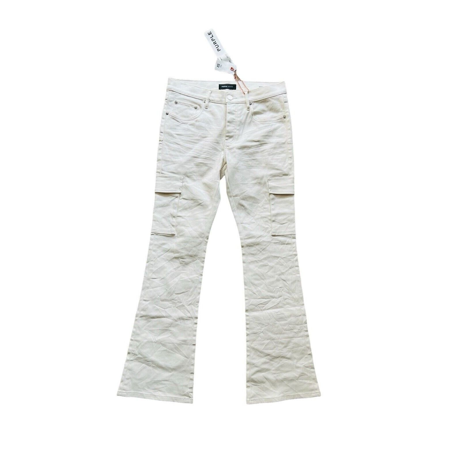 image of Jeans Mens Slim Bootcut P004 White Size 32/32
