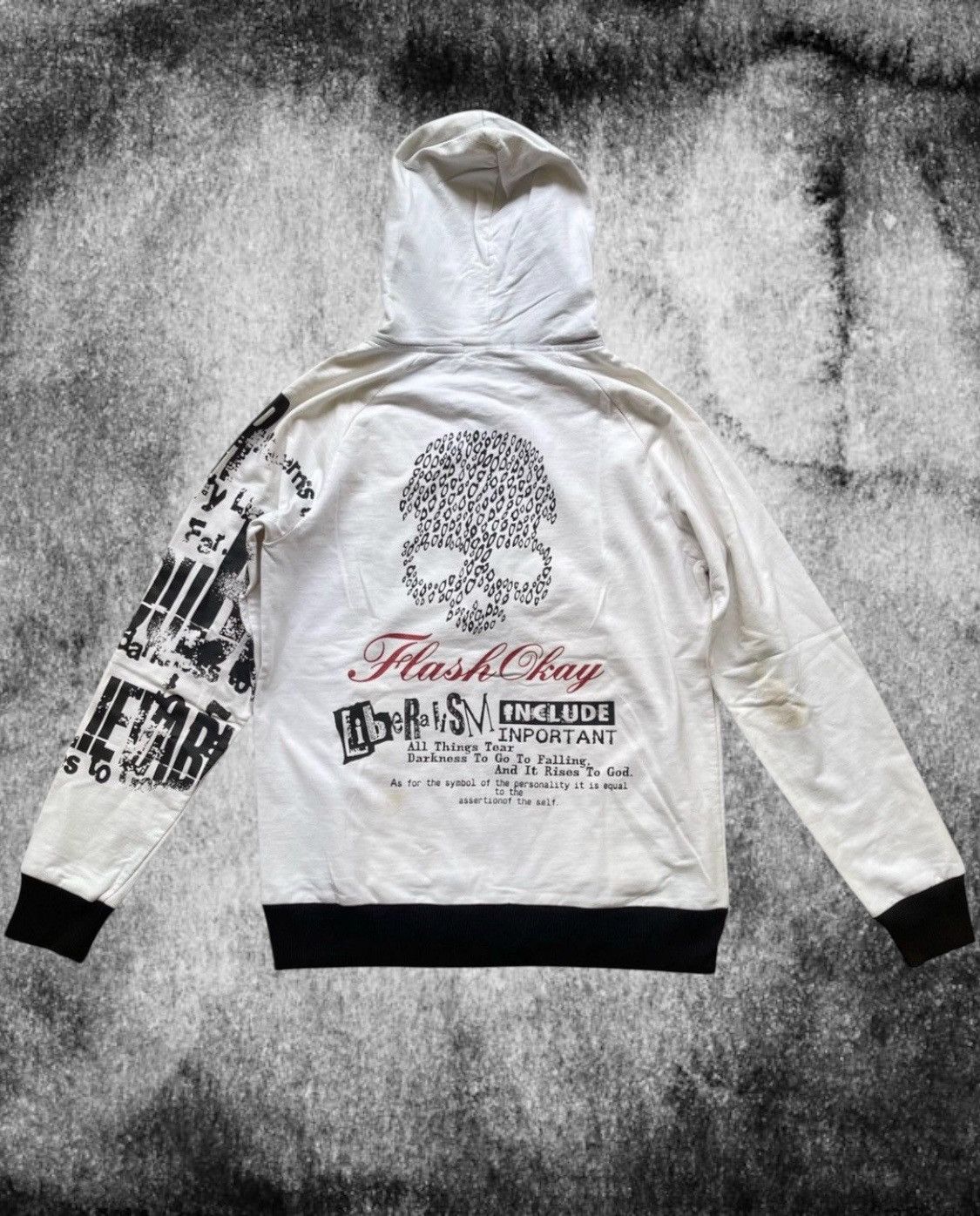 Roen Y2K Dangerous Warning Skull Poem Roen Hoodie Size US M / EU 48-50 / 2 - 1 Thumbnail
