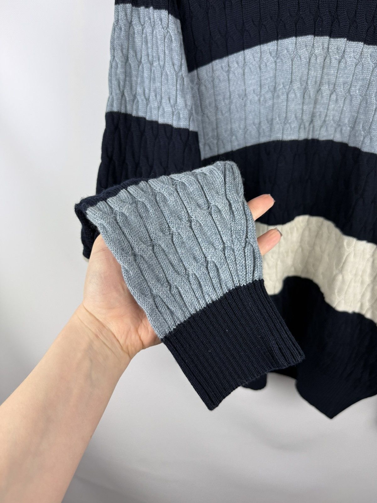 Paul & Shark Paul & Shark Wool Cable Knit Crewneck Heavy Sweater Pullover Size US L / EU 52-54 / 3 - 10 Thumbnail