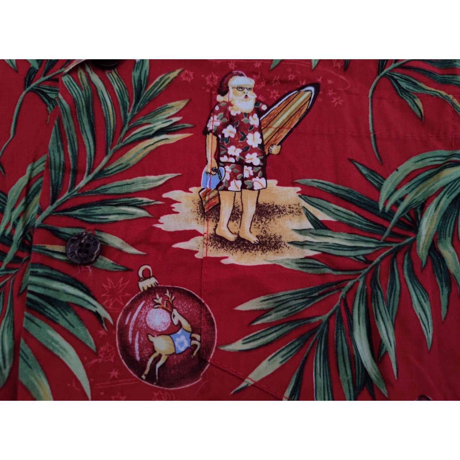 Vintage VINTAGE RJC Men's Hawaiian Shirt Short Sleeve Size M Tropical Floral Cotton Surfer Santa Claus Christmas Summer Fall Spring Made in USA Size US M / EU 48-50 / 2 - 7 Thumbnail