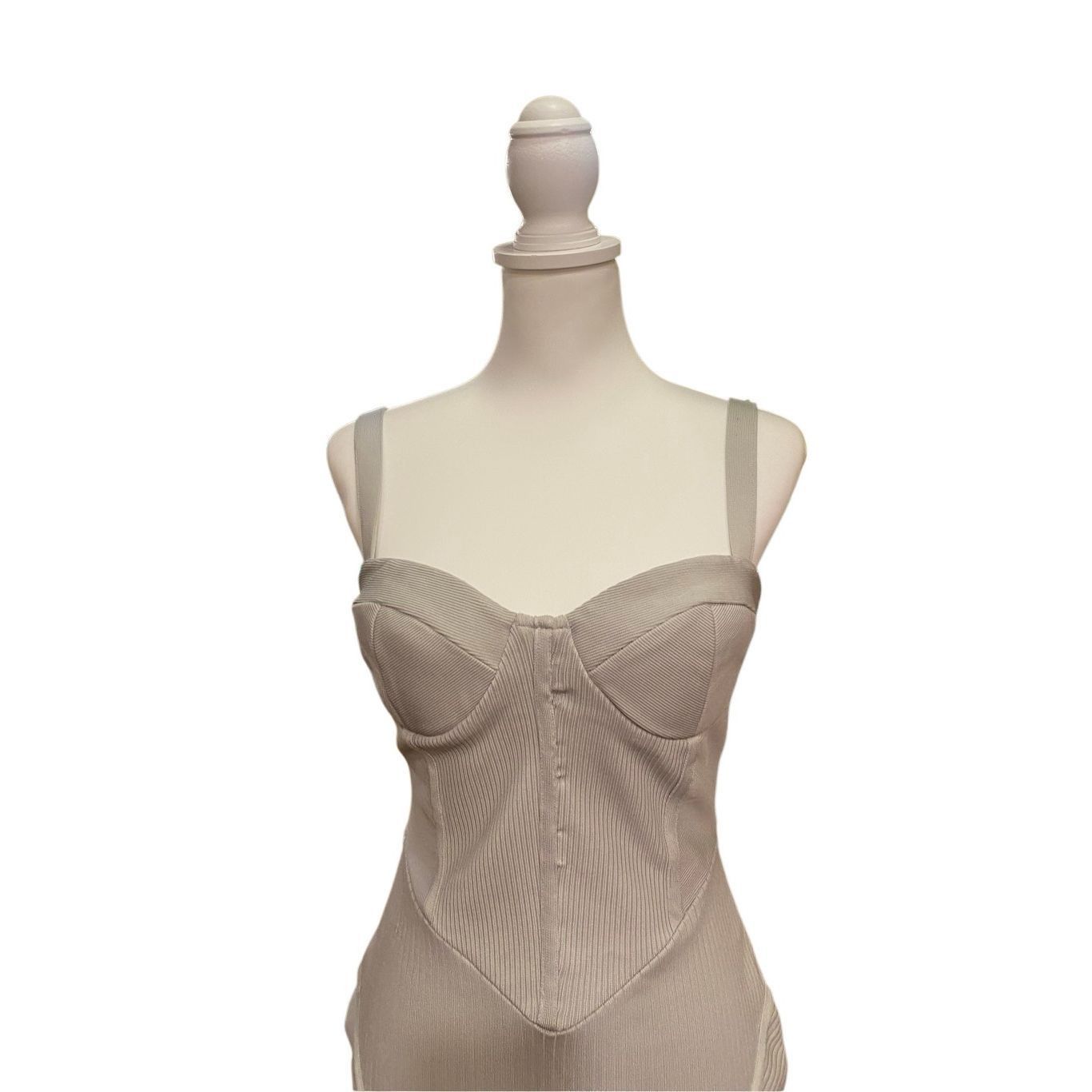 Retrofete RETROFETE Zora Grey Knit Dress with Bustier Size Medium Size M / US 6-8 / IT 42-44 - 4 Thumbnail