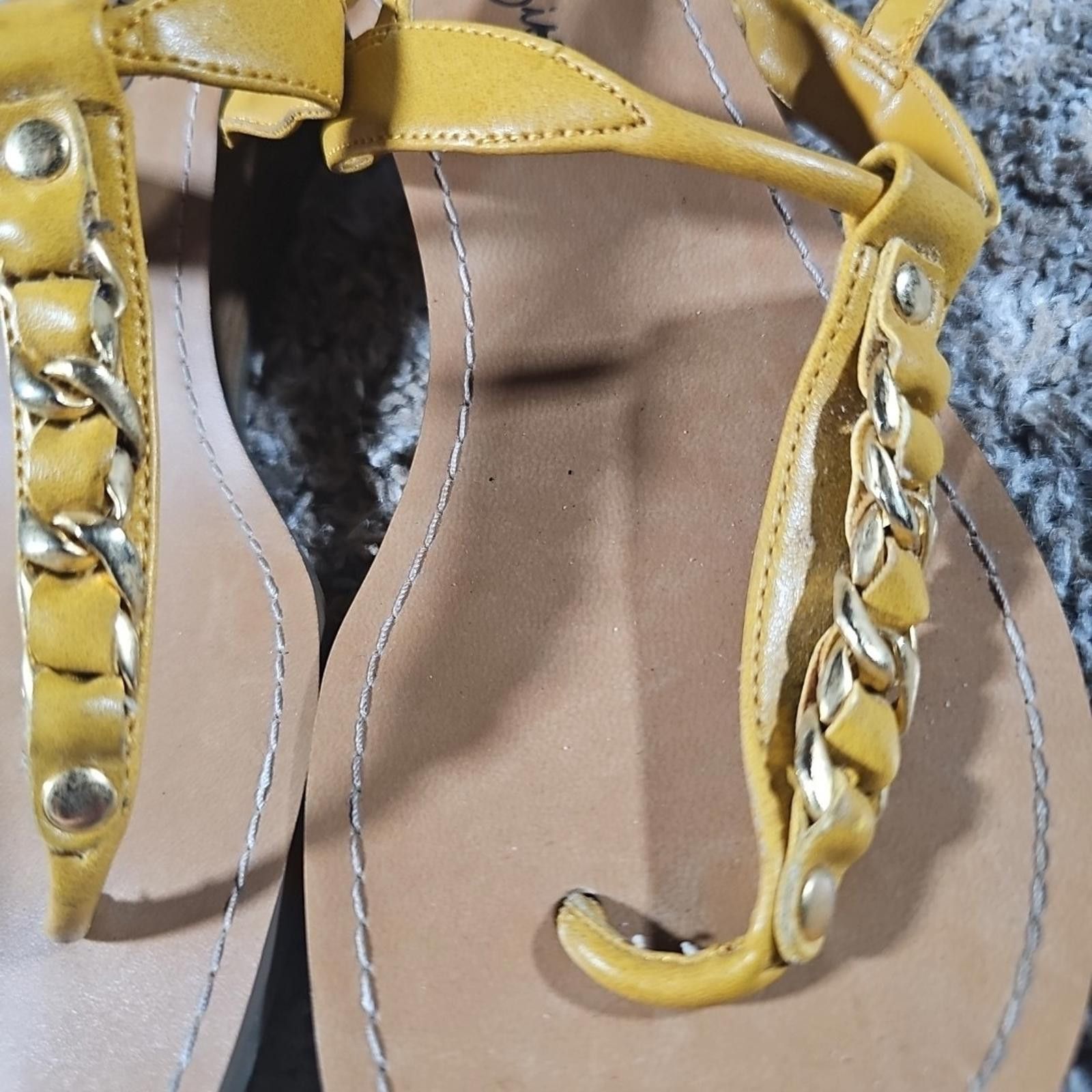 Other miss bisou 022-6630 8M Yellow Strap Wedge Sandal Size US 8 / IT 38 - 3 Thumbnail