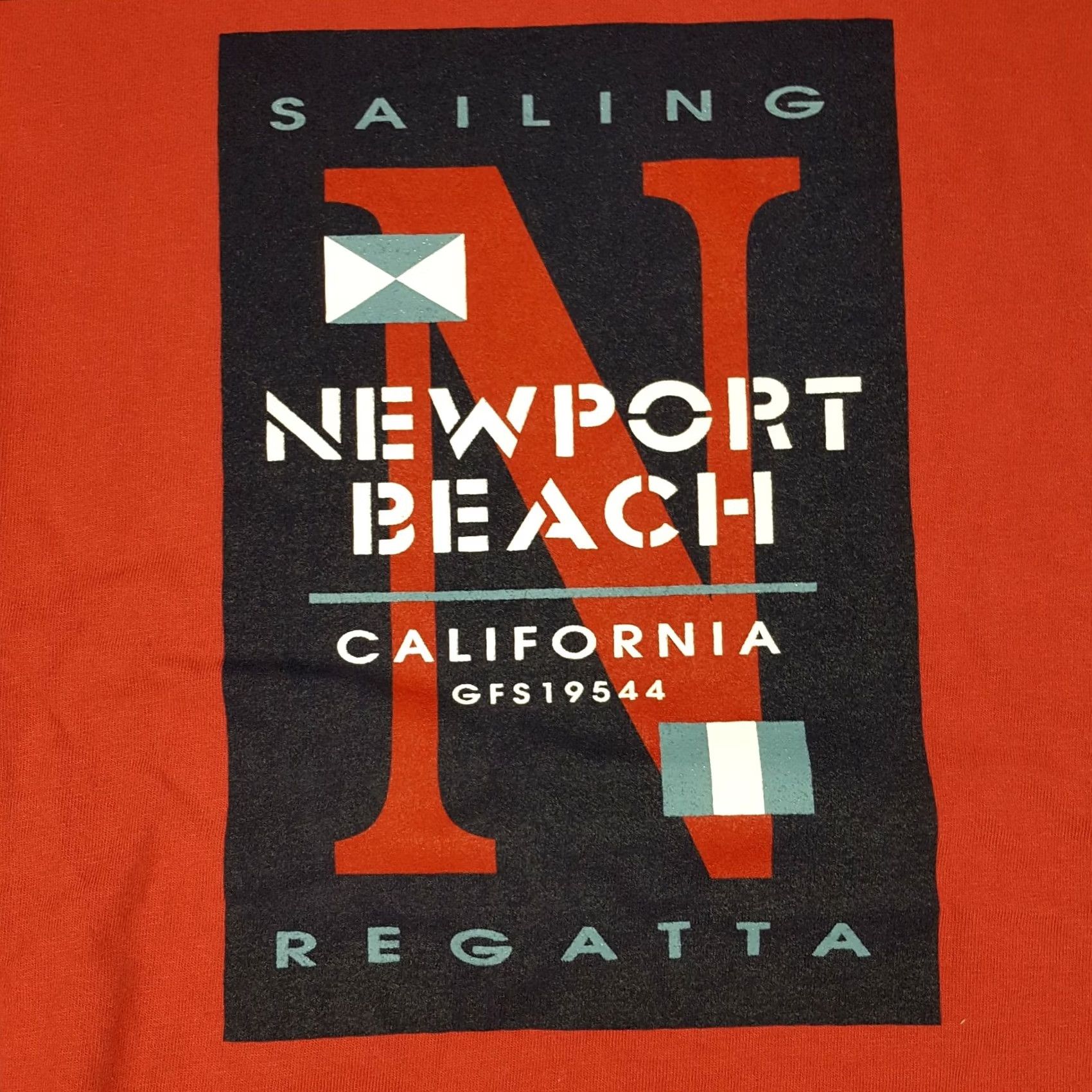 Vintage VINTAGE Newport Beach California Men's L Red Sailing USA Made T Shirt Size US L / EU 52-54 / 3 - 3 Thumbnail