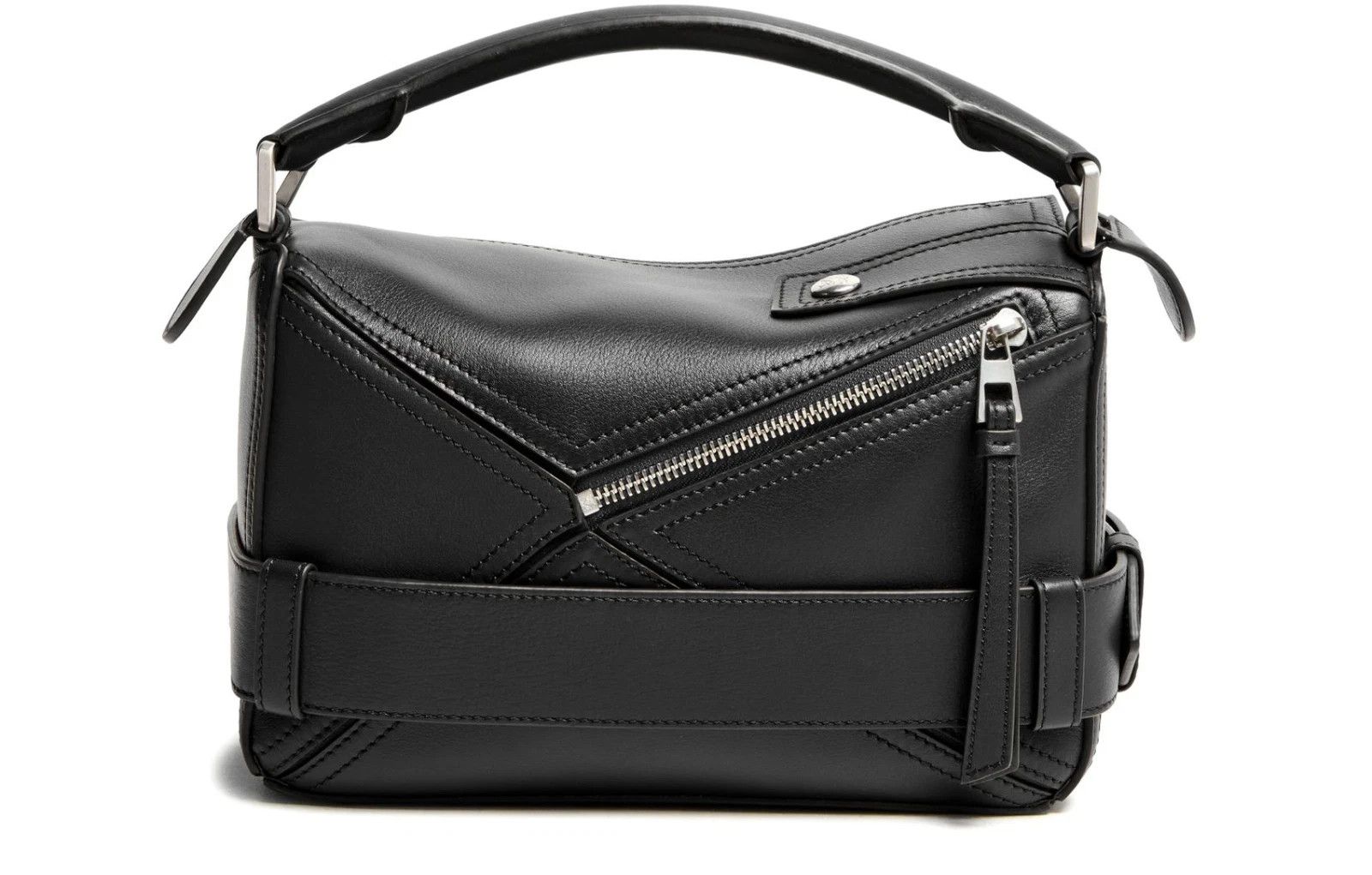 Loewe LOEWE Puzzle Biker Small Black Leather Top Handle Bag Size ONE SIZE - 3 Thumbnail