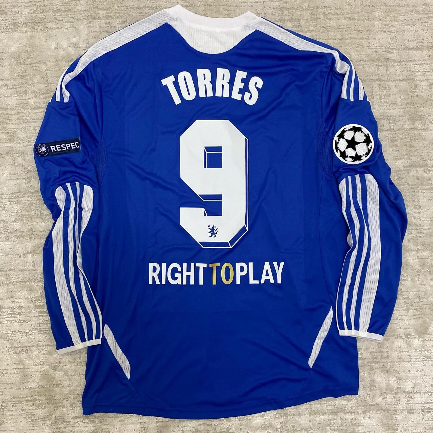 Adidas Torres #9 Chelsea FC 2011 Home Blue Long Sleeve Retro
