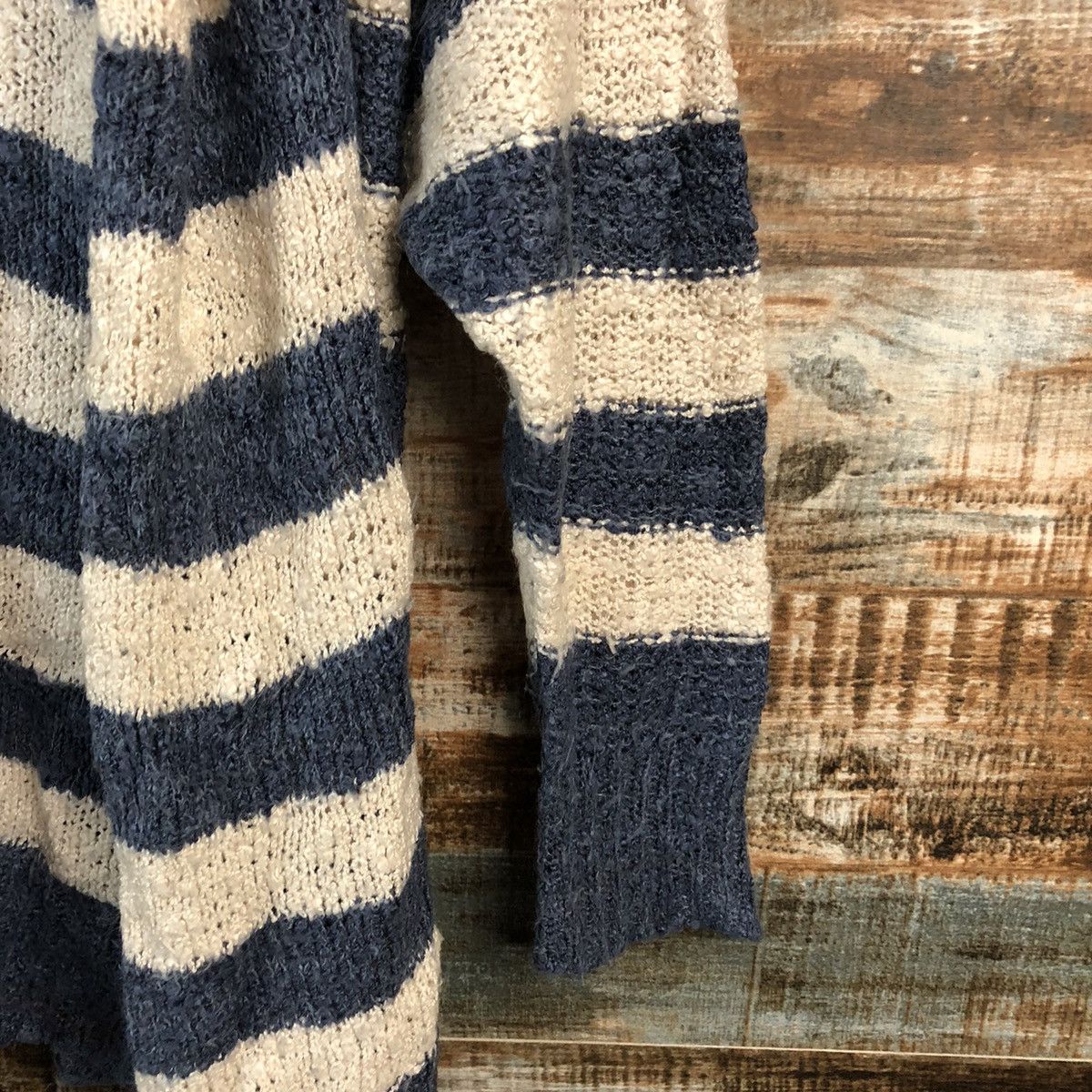 Japanese Brand × OVER THE STRiPES Lung Grind Stripe Blue like cobain Knitwear #A2491 Size M / US 6-8 / IT 42-44 - 8 Thumbnail