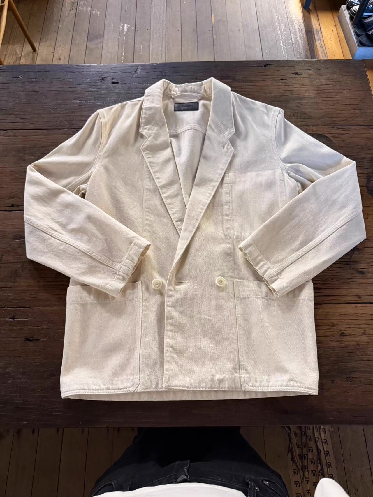 Lemaire LEMAIRE FW25 Unisex Denim Snow Clay Workwear Blazer Ｑ25 Size 46R - 1 Thumbnail