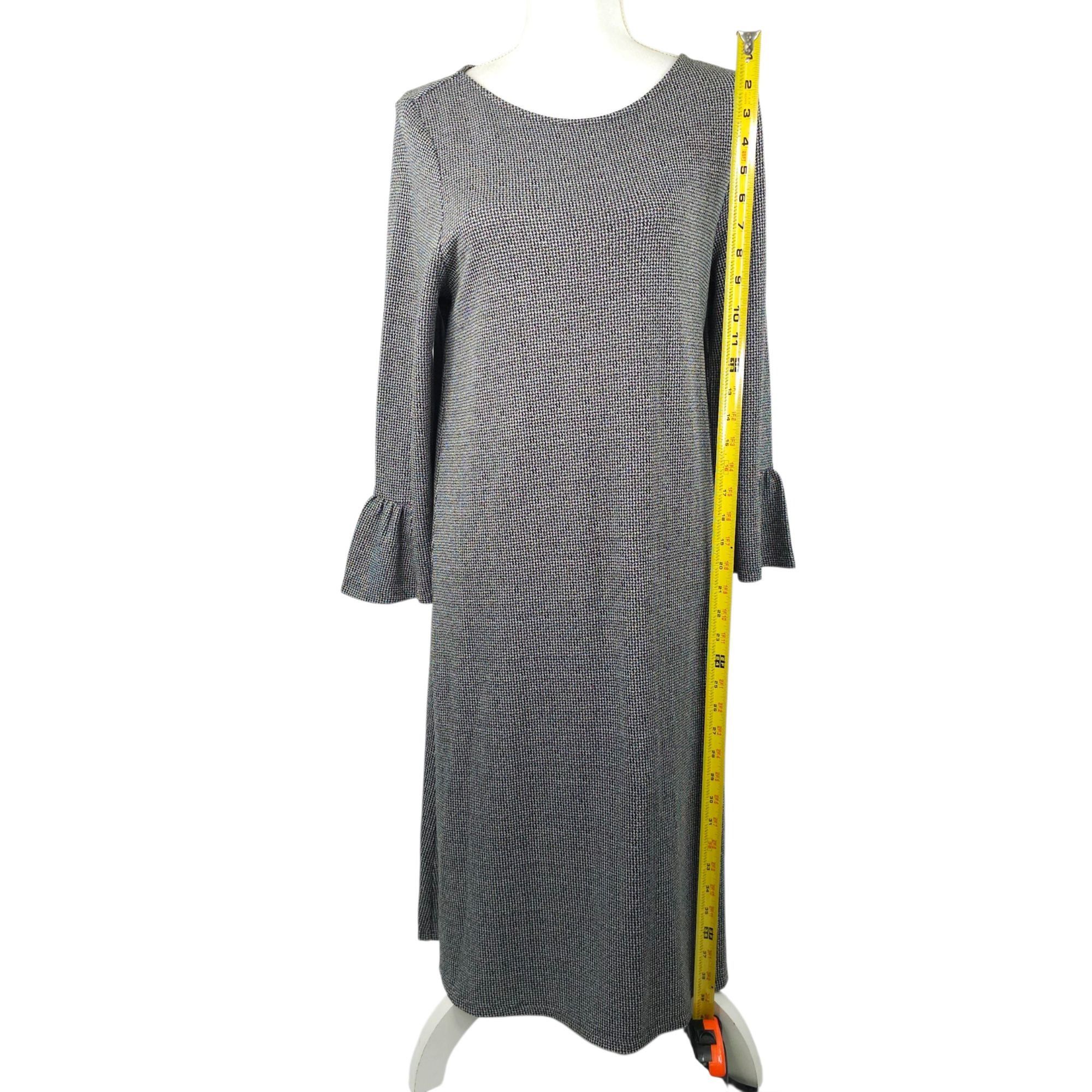 J. Jill J JILL Wearever Dress Womens S Gray Houndstooth Flutter Size S / US 4 / IT 40 - 9 Thumbnail