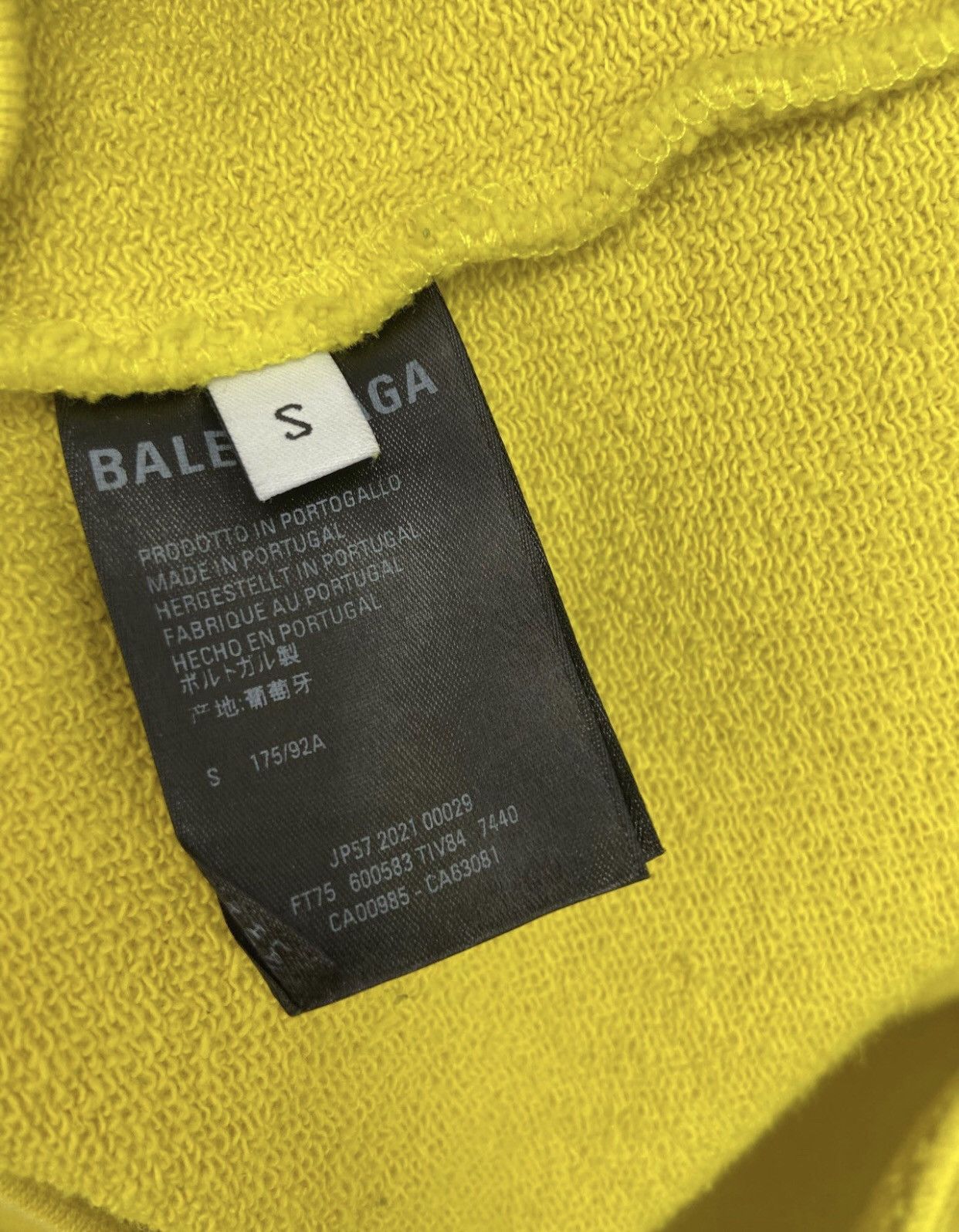 Balenciaga Balenciaga front and back logo letters yellow hoodie hooded Size US S / EU 44-46 / 1 - 6 Thumbnail