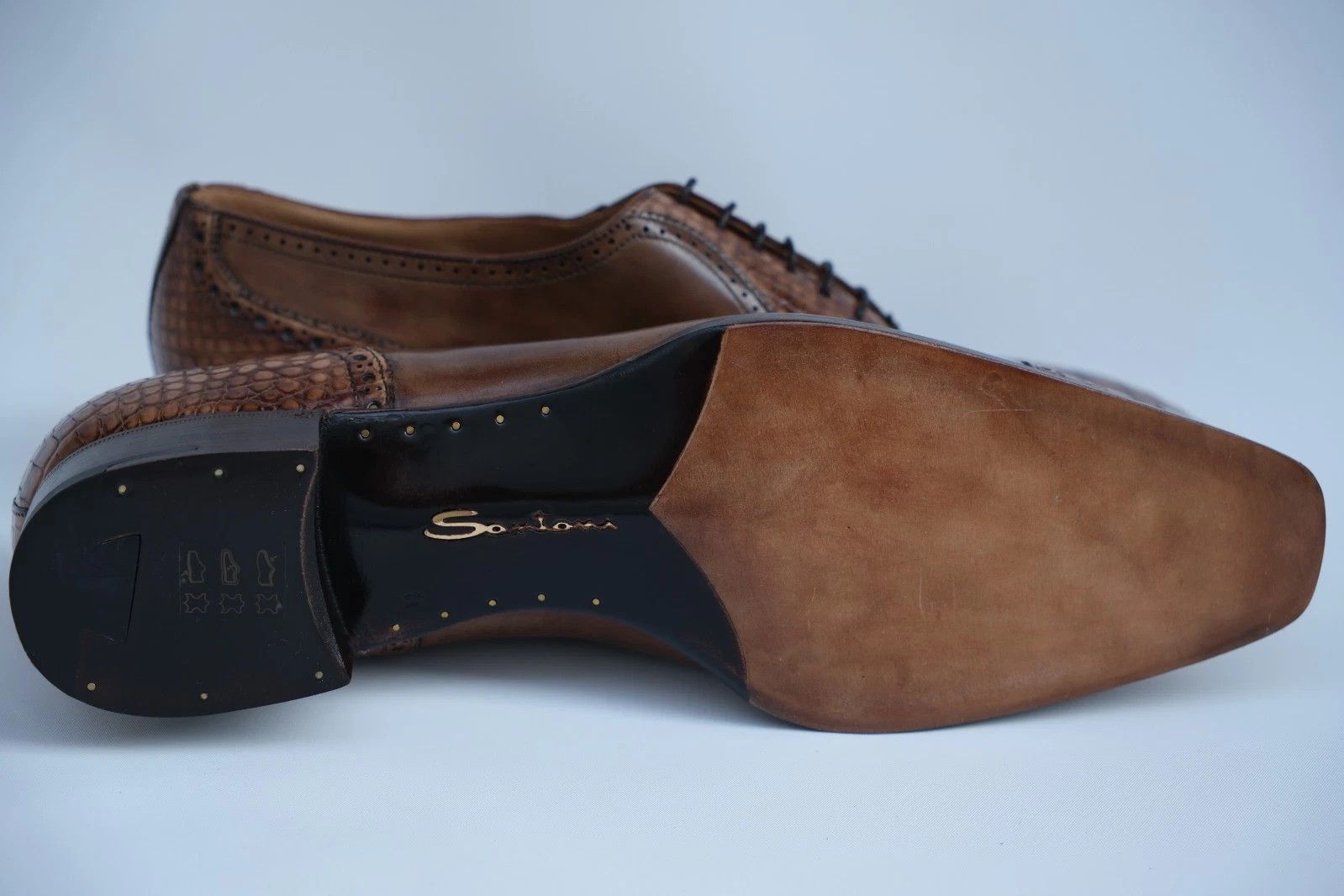 Santoni New Santoni Brown Exotic Leather Oxford UK 11 EU 45 US 12 Size US 12 / EU 45 - 5 Thumbnail